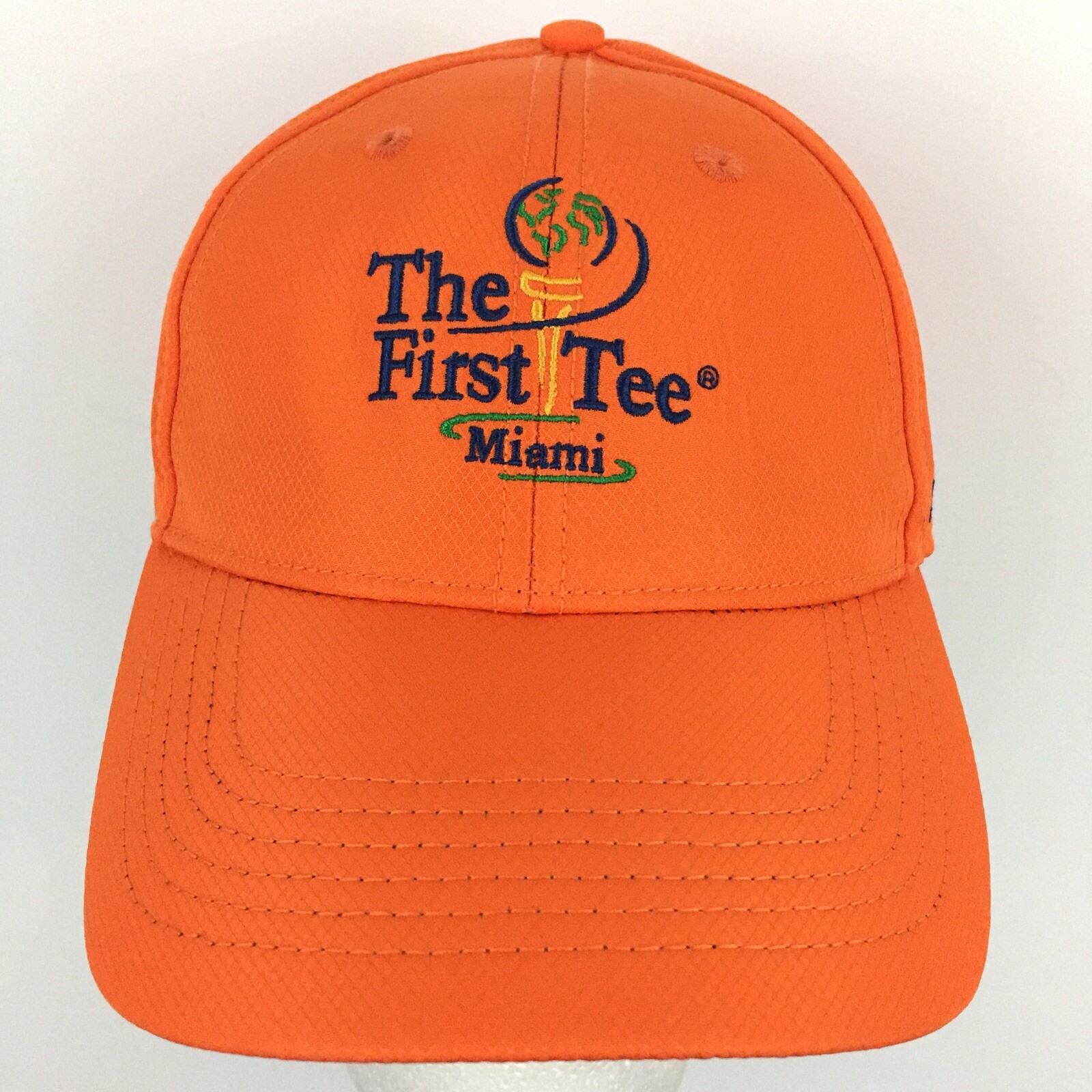 First Tee Miami FL Dade Golf Cap Spell Out Script Logo Tour Beach Baseball Hat