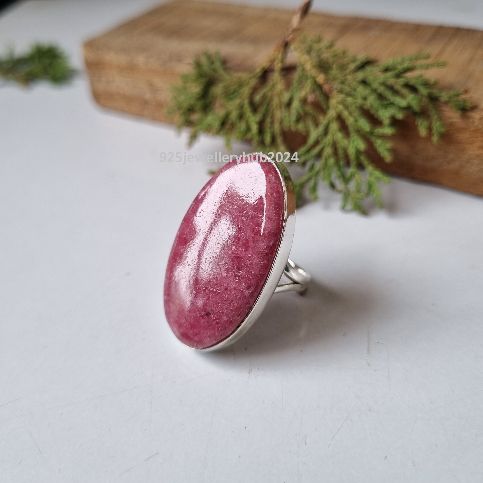 Natural Rhodonite Gemstone Ring 925 Sterling Silver Beautiful Girls Ring PG6787