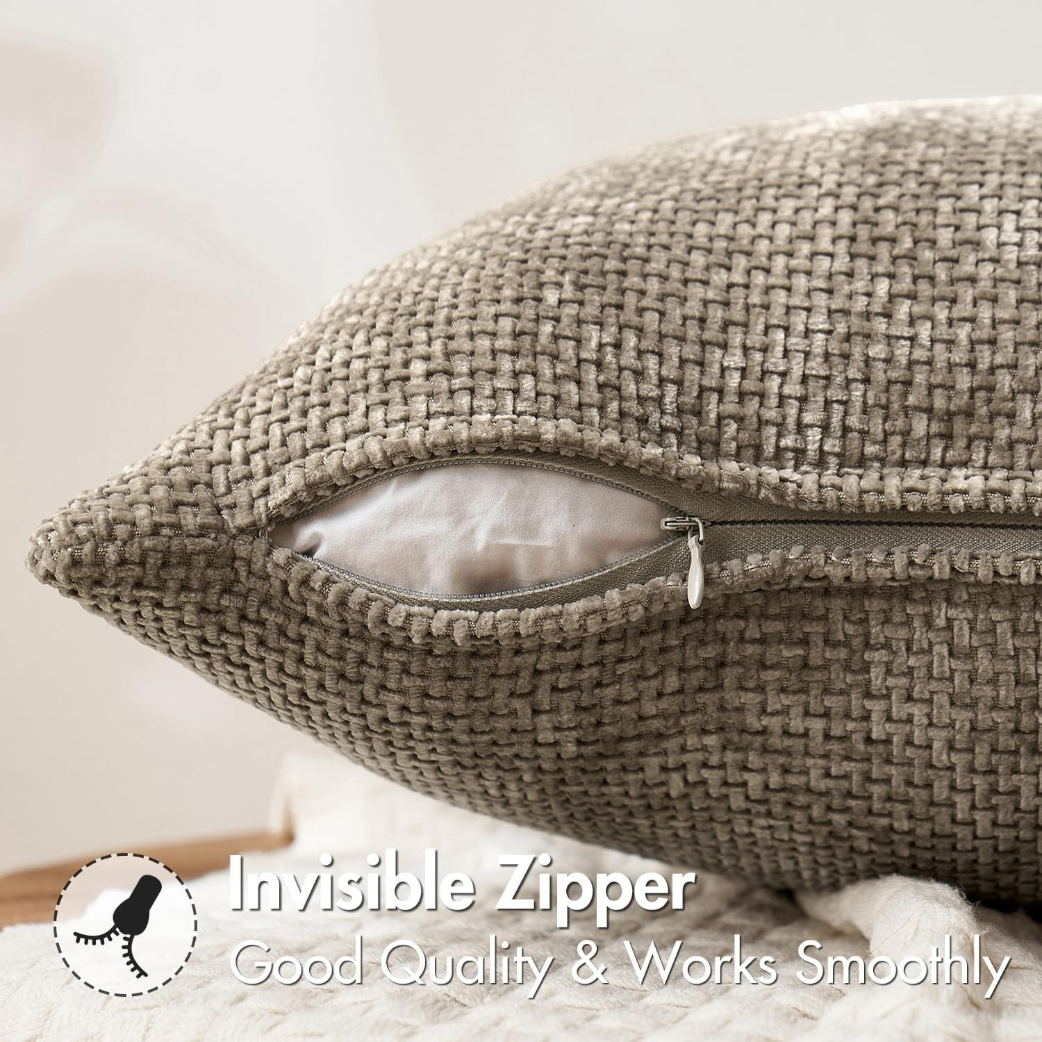 MIULEE Pack of 2 Khaki Decorative 18" x (Pack 2),