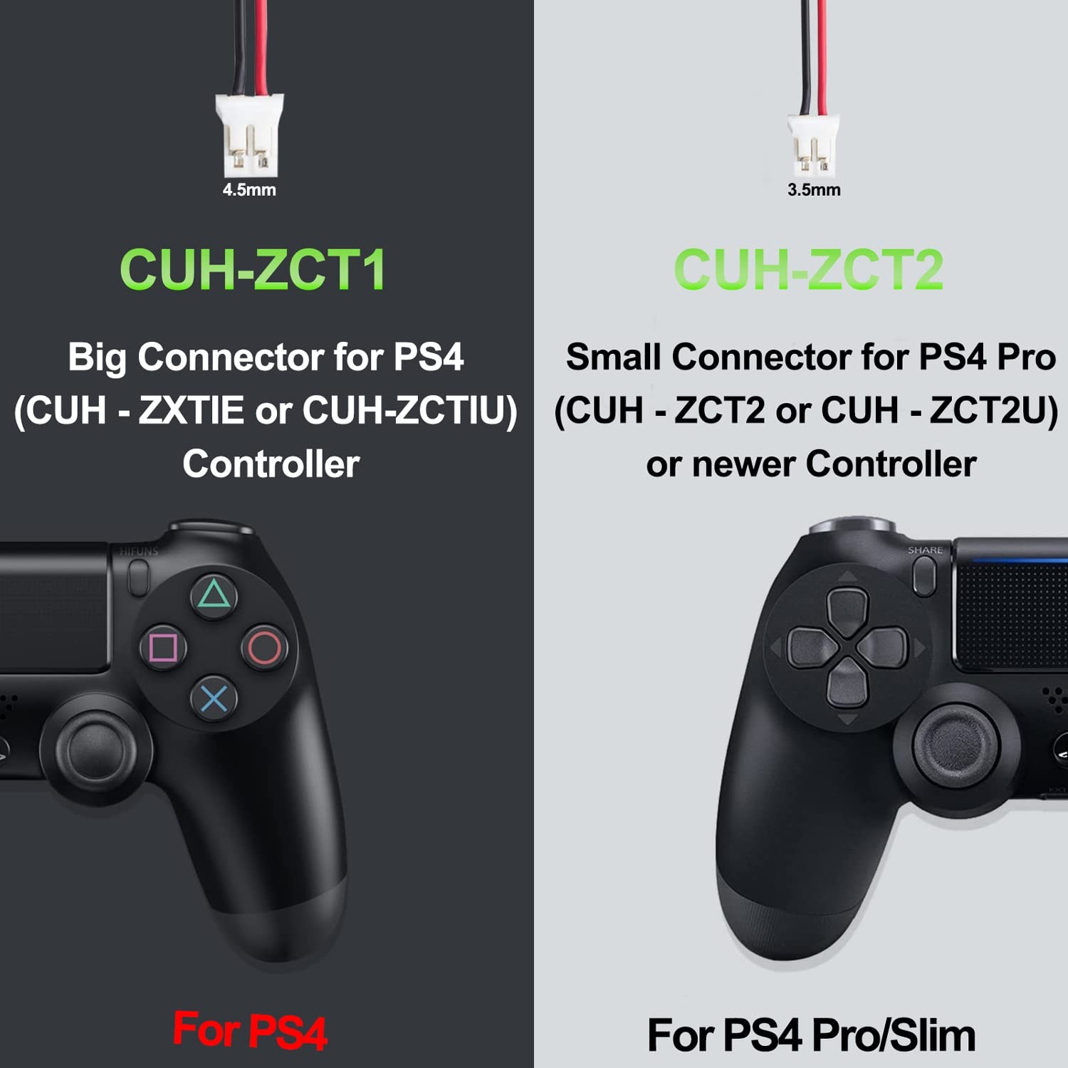 2 Pack 2000mAh PS4 Controller Battery Replacement for Sony PS4/PS4 Pro/PS4 Sl...