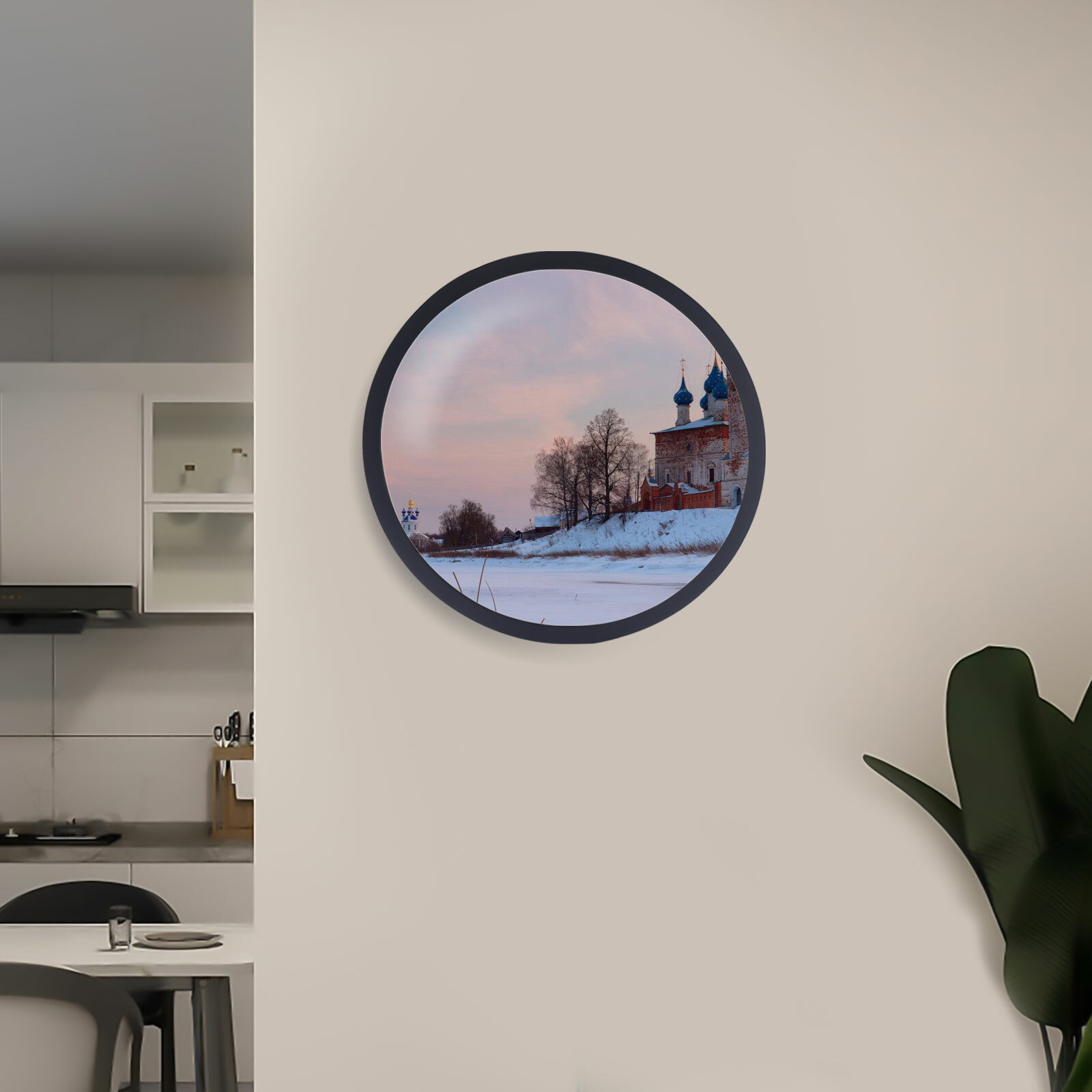 Round Wall Photo Frame, Large 16.1-inch Round Photo Holder
