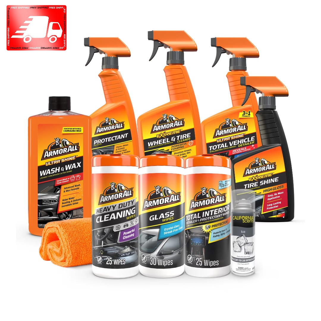 Armor All Car Care Kit 10 Piece Car Cleaning Detailing Set Free Ship