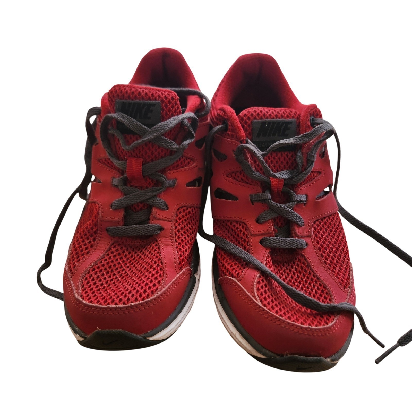 Nike Dual Fusion Red Running Shoes Sneakers Kids Size 4Y