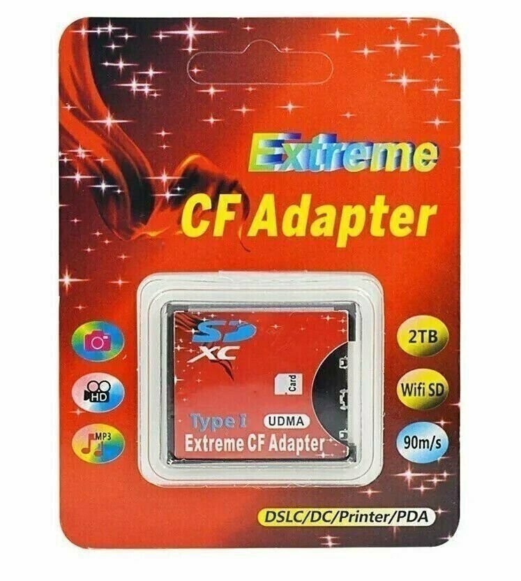 SD SDHC to Compact Flash CF 1 Type I Card Adapter Converter GB 32 64GB 128