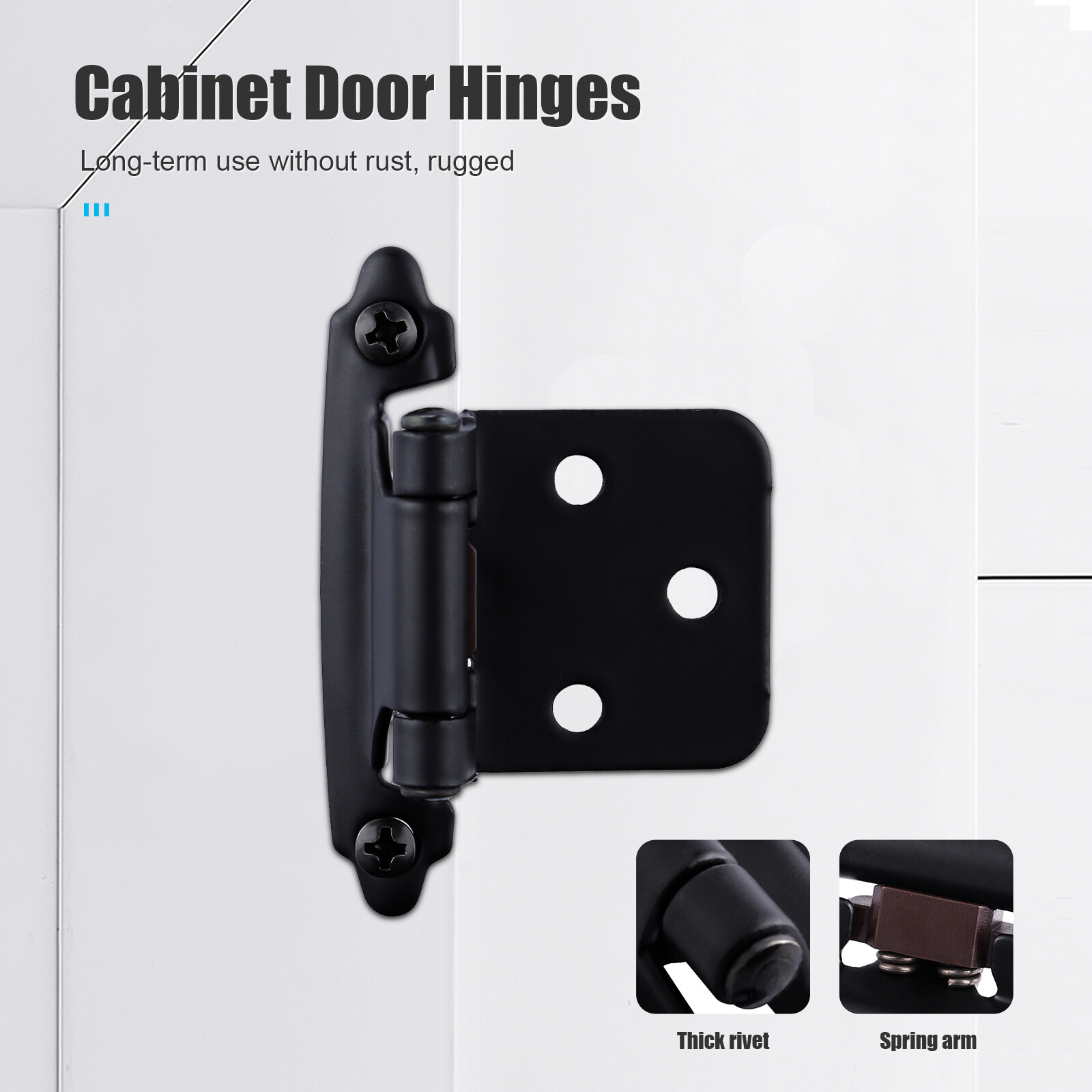 20pcs Kitchen Cabinet Hinges Overlay Self Closing Face Mount Cupboard Door Hinge