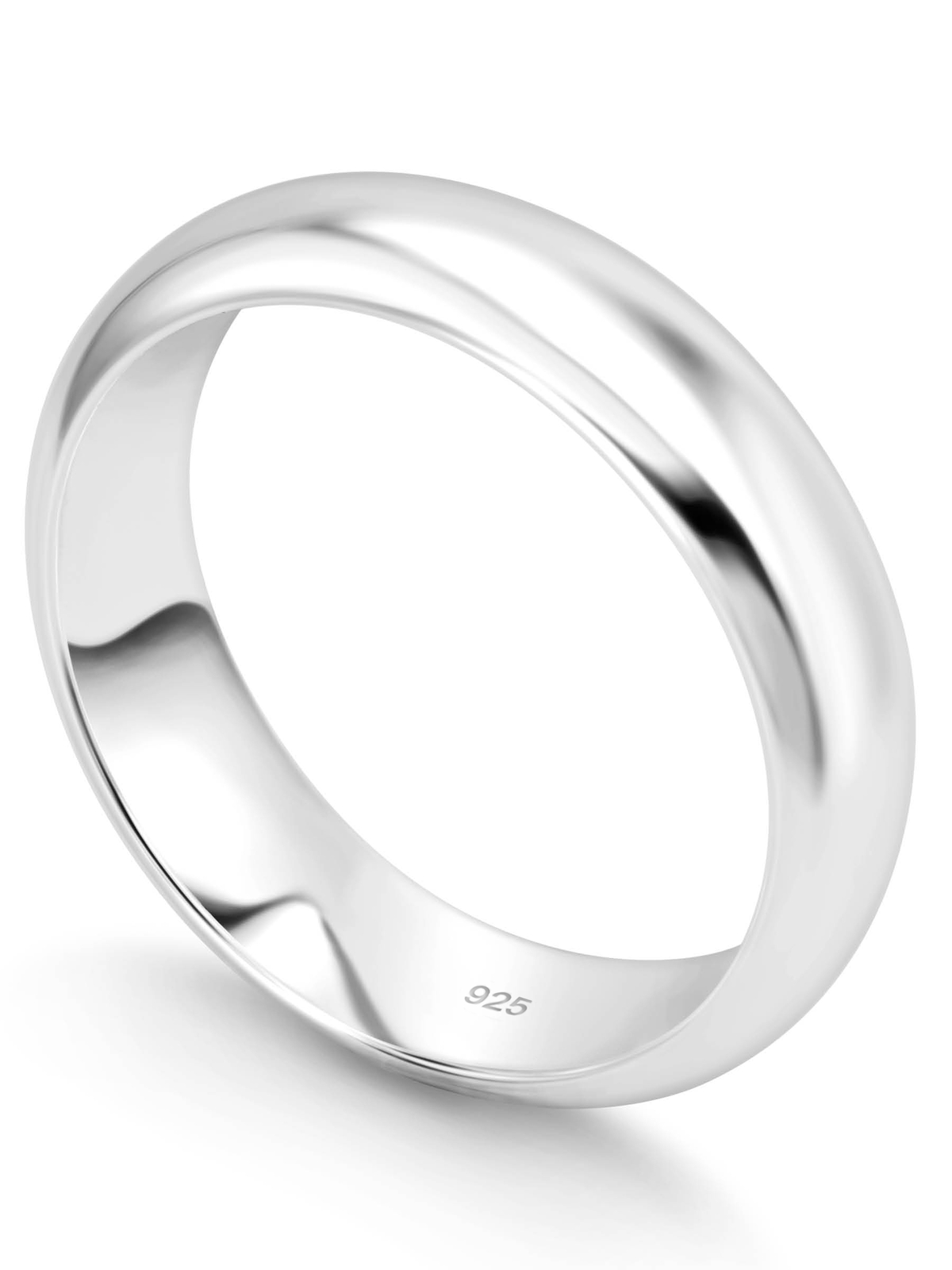 925 Sterling Silver Bridal Wedding Ring Comfort Ring Solid - 2mm to 8mm width