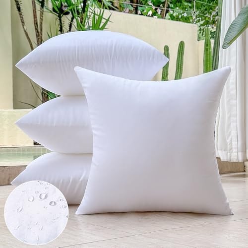 16 x 16 Outdoor Pillow Inserts Set of 4 Square Throw 16 x 16 Inches Set of 4