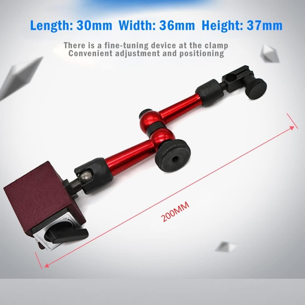 Red Adjustable Magnetic Base Holder for Dial Indicator - Precision & Stability