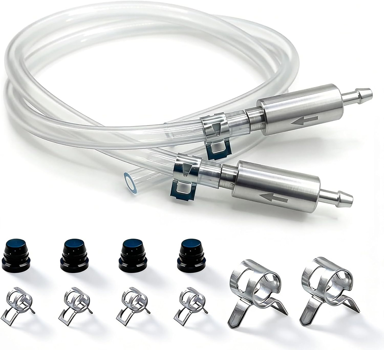Brake Bleeder Hose Kit Two-Way Valve Clear Hose for Car Motorcycle Clutch Brake