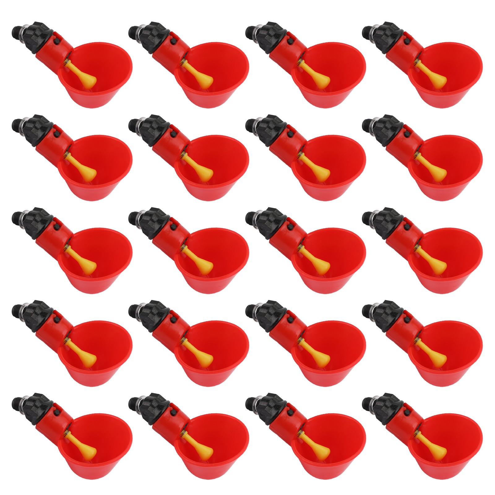 20Pack Poultry Water Drinking Cups Chicken Hen Plastic Automatic Drinker Quail