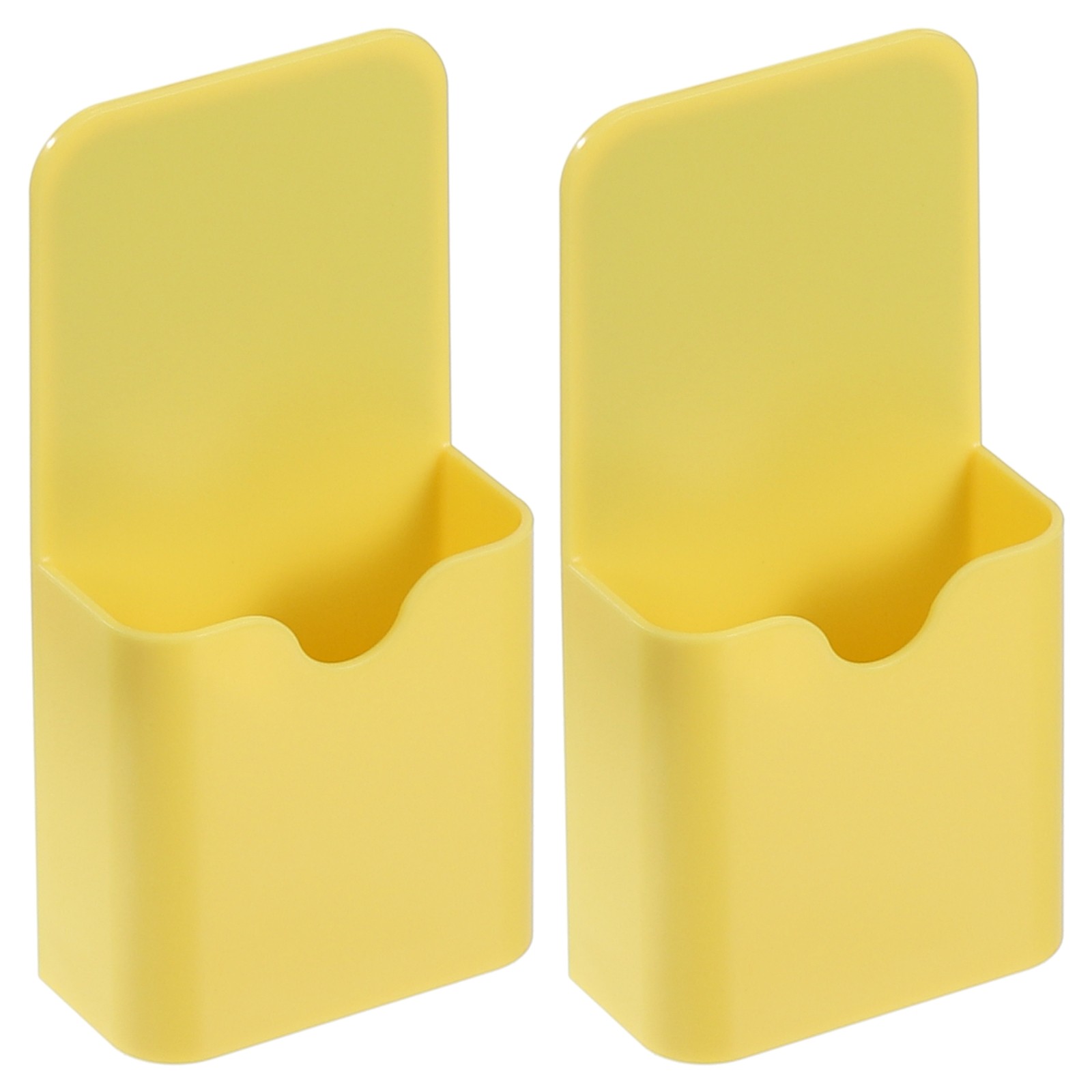Magnetic Pen Holder for Refrigerator, 2 Pack 120x57mm Dry Erase Organizer Yellow
