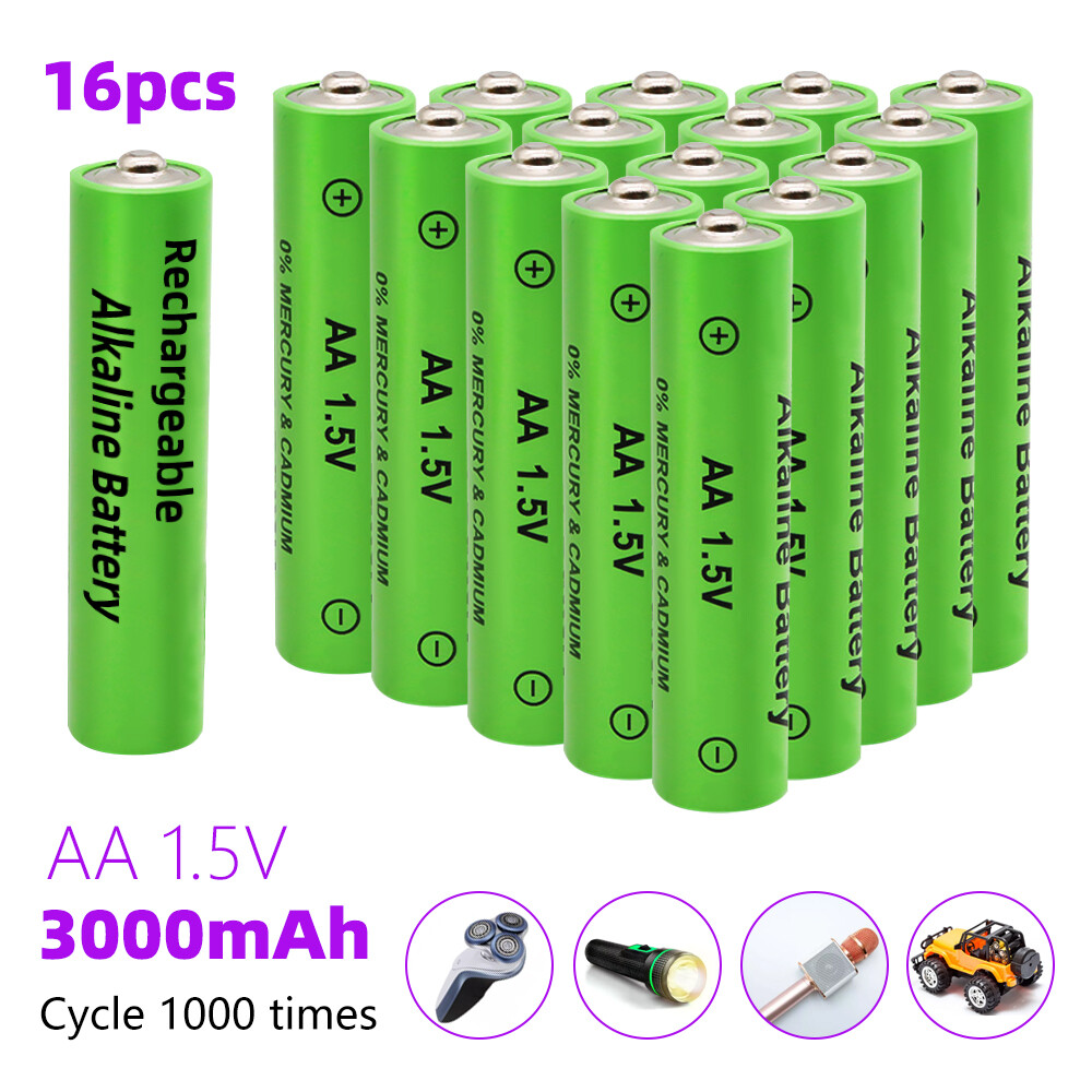 16Pcs 1.5V 3000mAh AA Rechargeable Batteries LED Light Battery Alkaline US