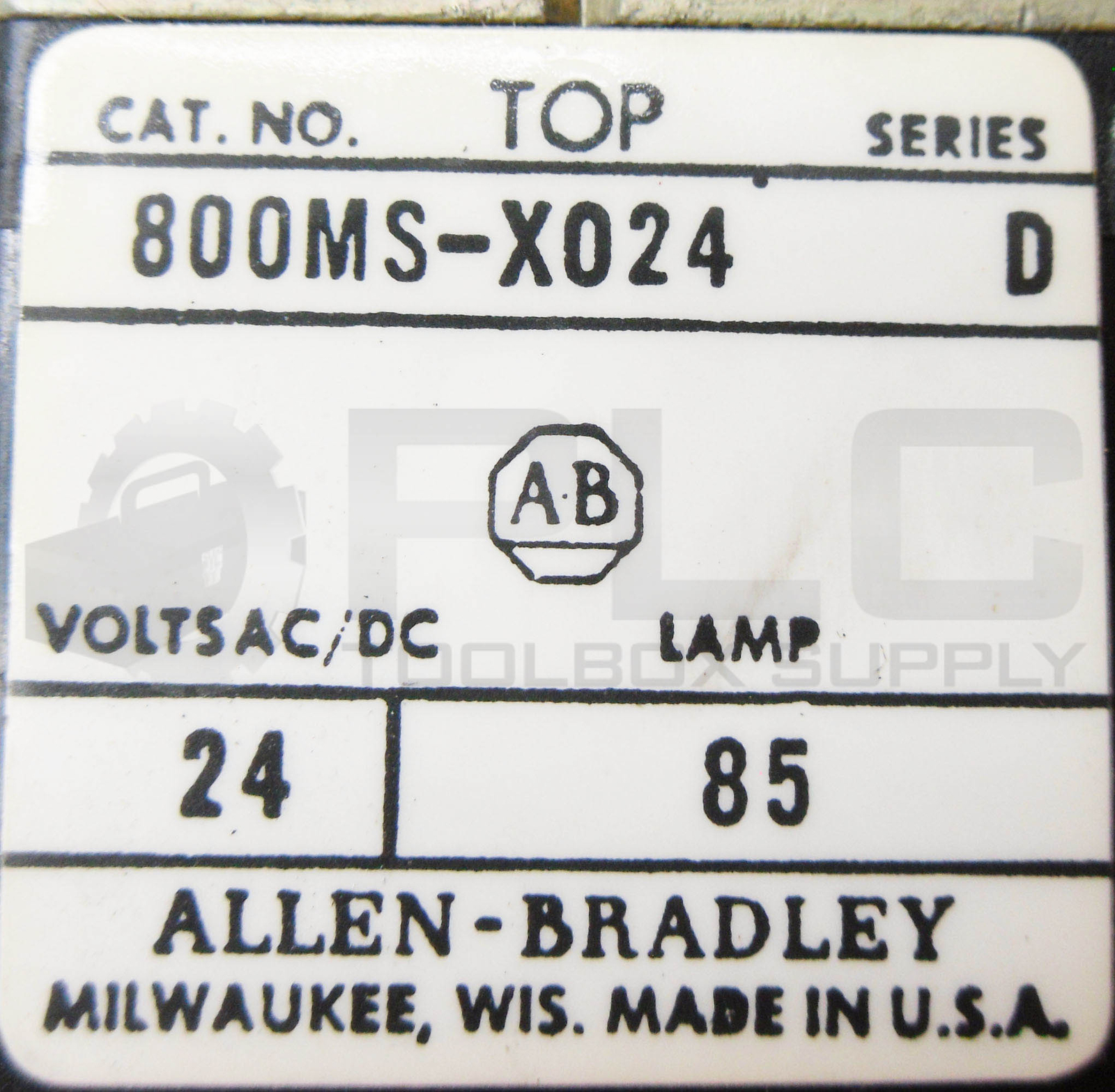 NEW ALLEN BRADLEY 800MS-X024A SMALL ILLUMINATED PUSH BUTTON UNIT SER D