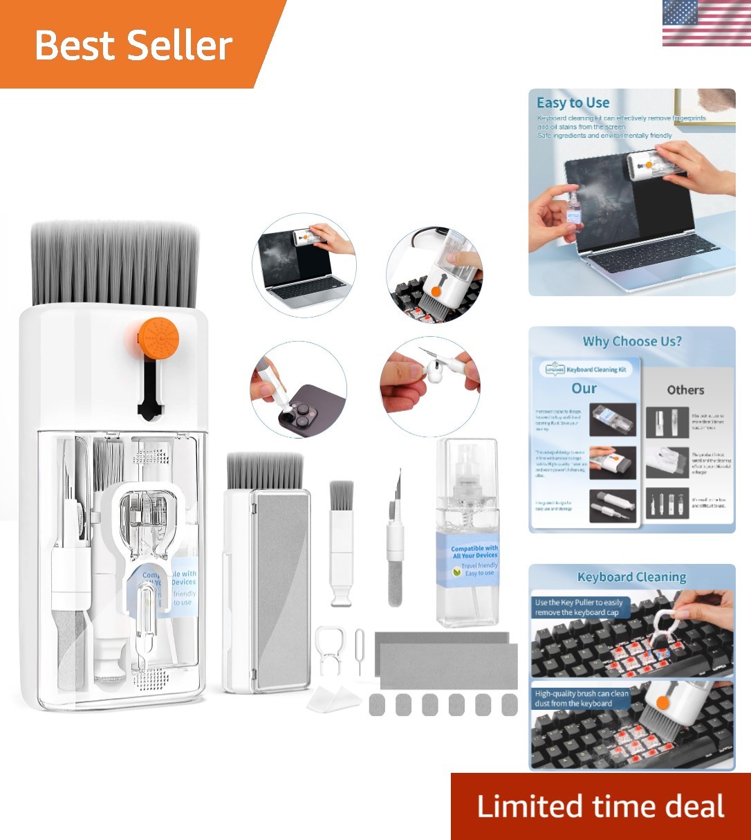 Keyboard Cleaning Kit Computer Phone Screen Cleaner Tool Electronics Maintenance