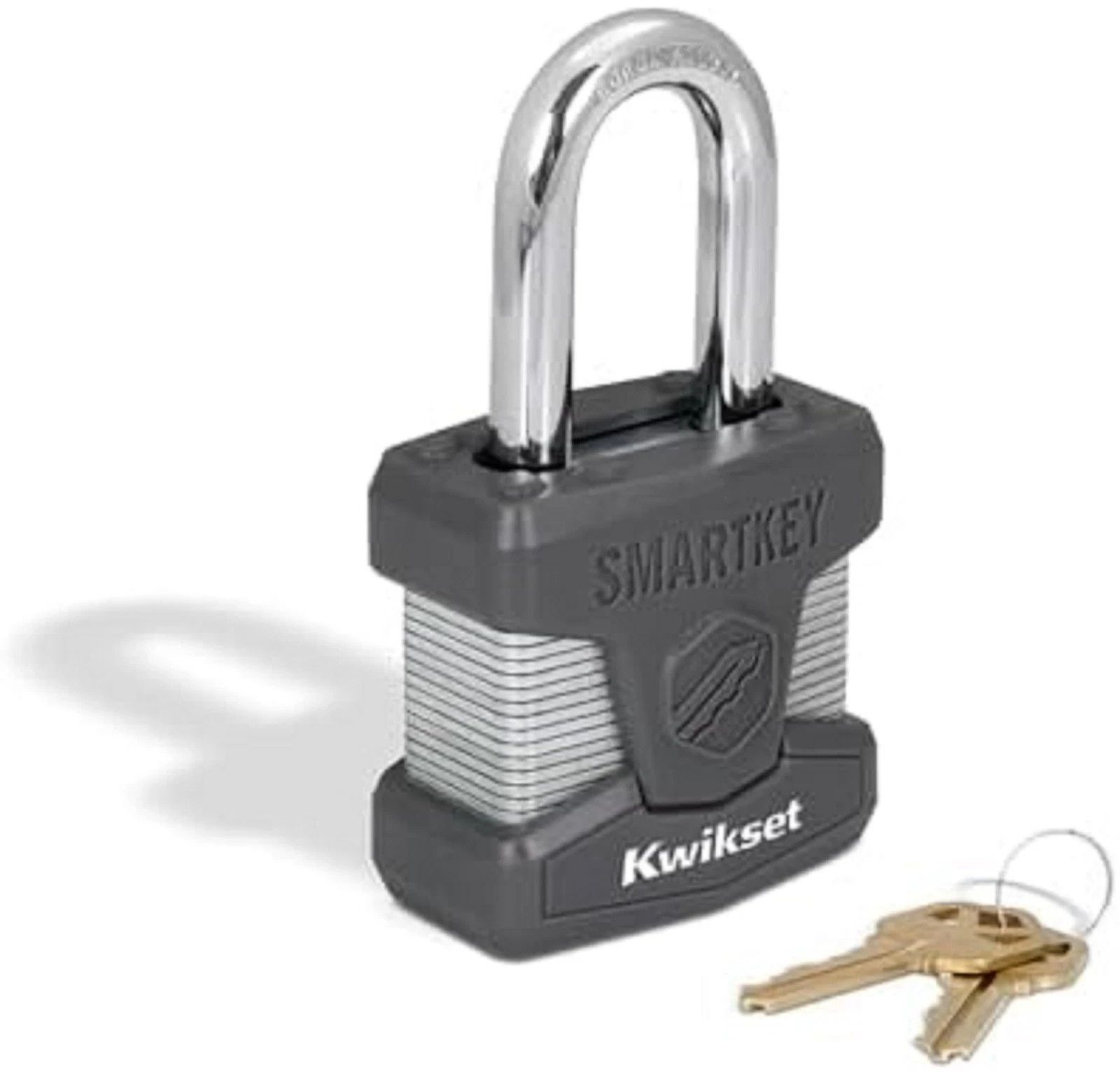 Kwikset SmartKey Re-Keyable Laminated Steel Padlock with 1-1/2 " Shackle 1