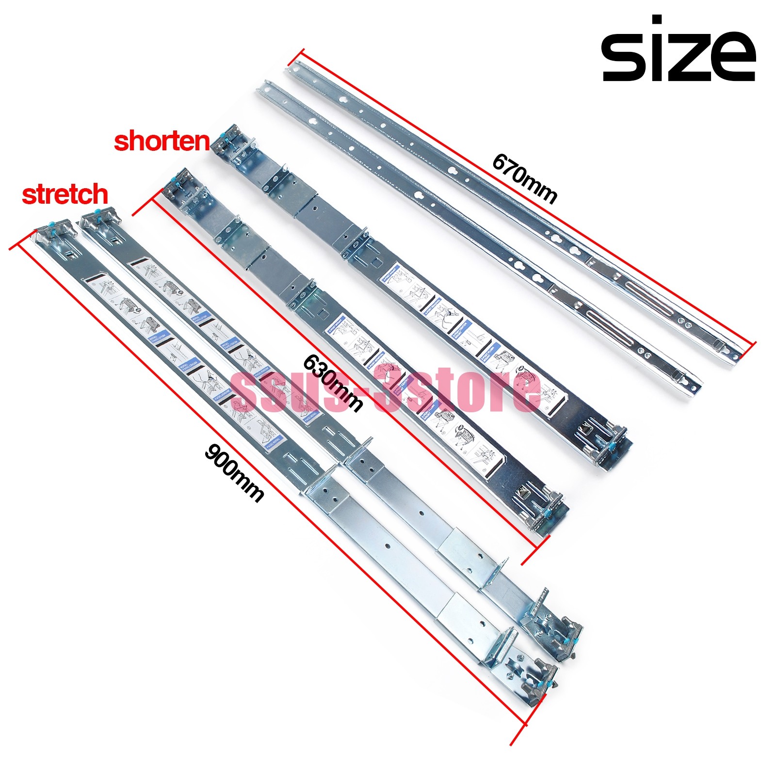 1U Static Ready Rails Kit 053D7M For Dell R410 R420 R630 R440 R640 R740 R6415