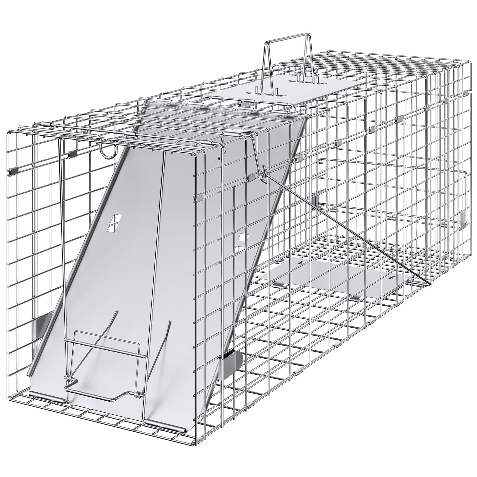 VEVOR Live Animal Cage Trap 31" x 10" x 12" Humane Cat Trap Cats Squirrels Mouse