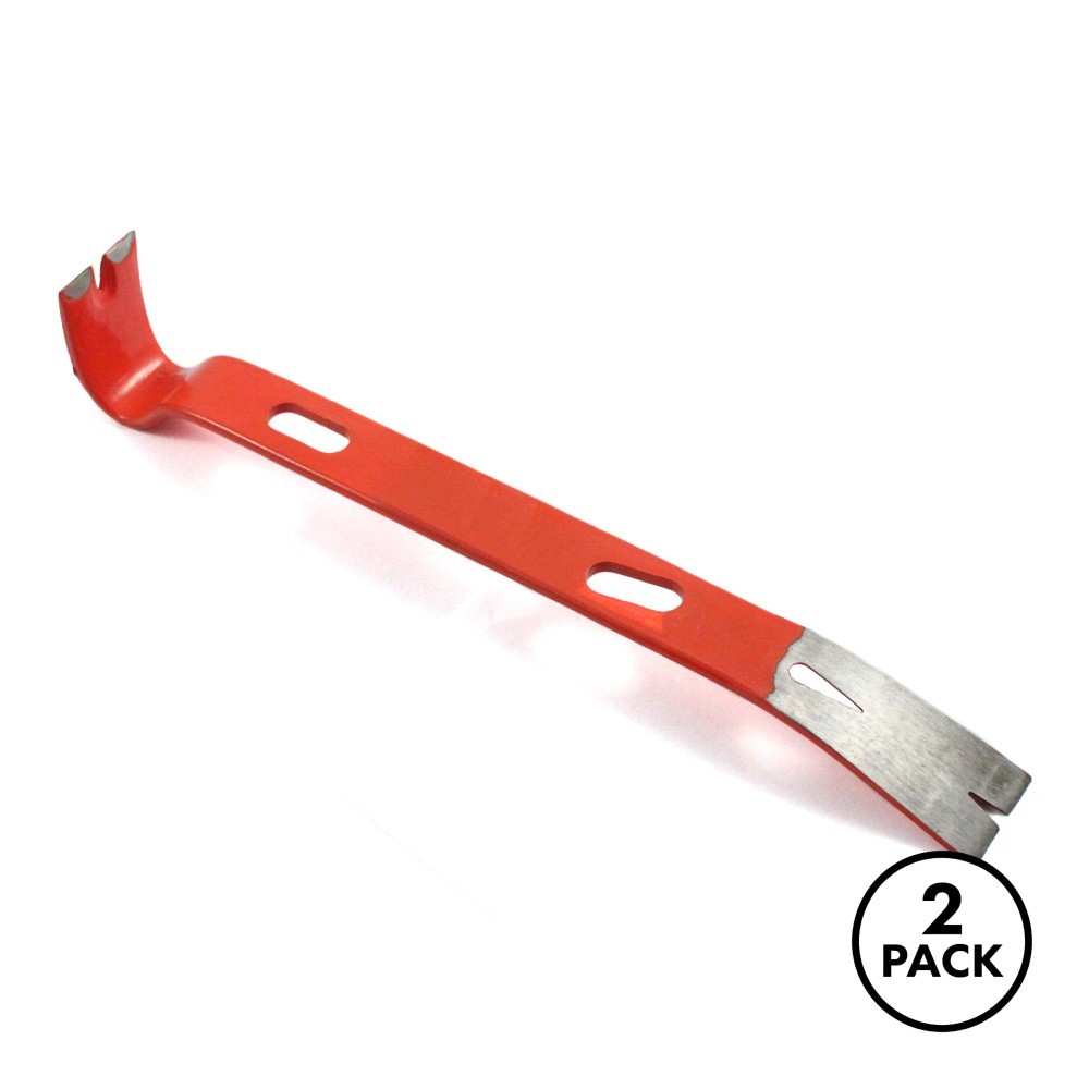 2 Pack Heavy Duty Flat Nail Puller Forged Steel Cats Paw Carpenters 15 Inches