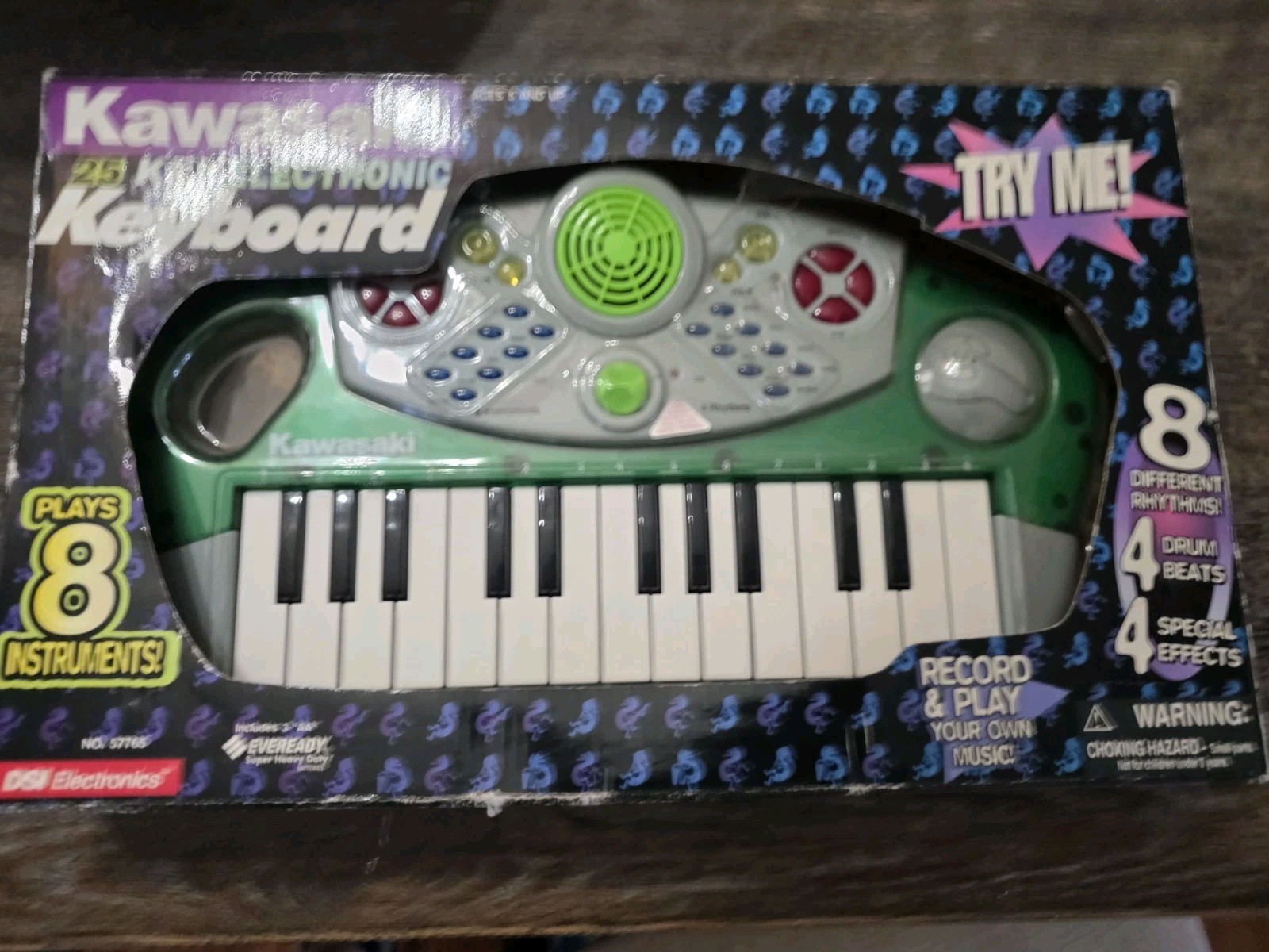 Vintage Kids Kawasaki 25 Key Electronic Keyboard Record And Play (8 Instruments)