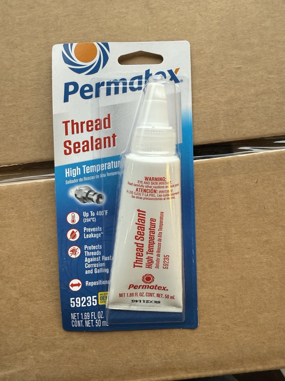 Permatex 59235 High Temperature Thread Sealant, 50 ml Tube , White