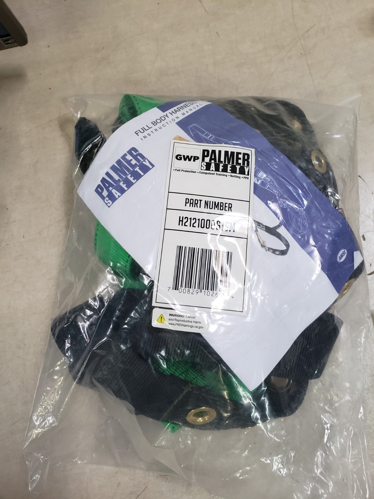 Palmer Safety 1D T/B Green Standard Harness - Universal Size H212100061SM