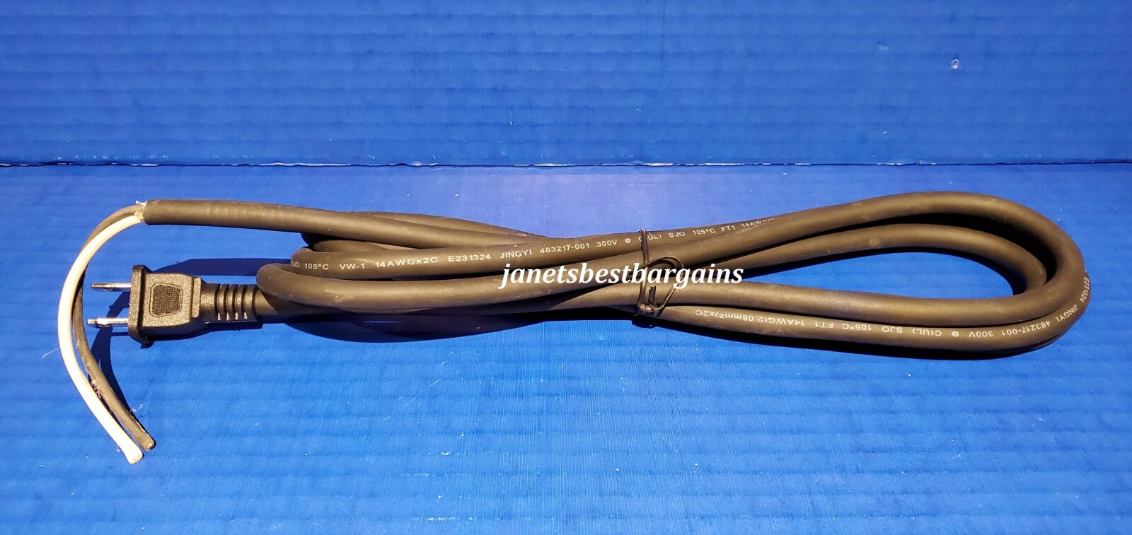 Replacement Power Tool Cord 9 Foot 14/2 14 Gauge 2 Wire 300 Volt