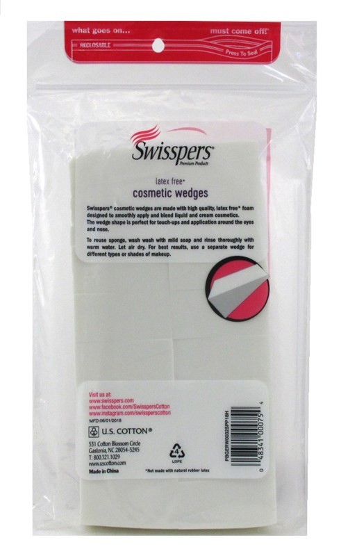Swisspers Cosmetics Wedges 32 Count (Latex-Free)