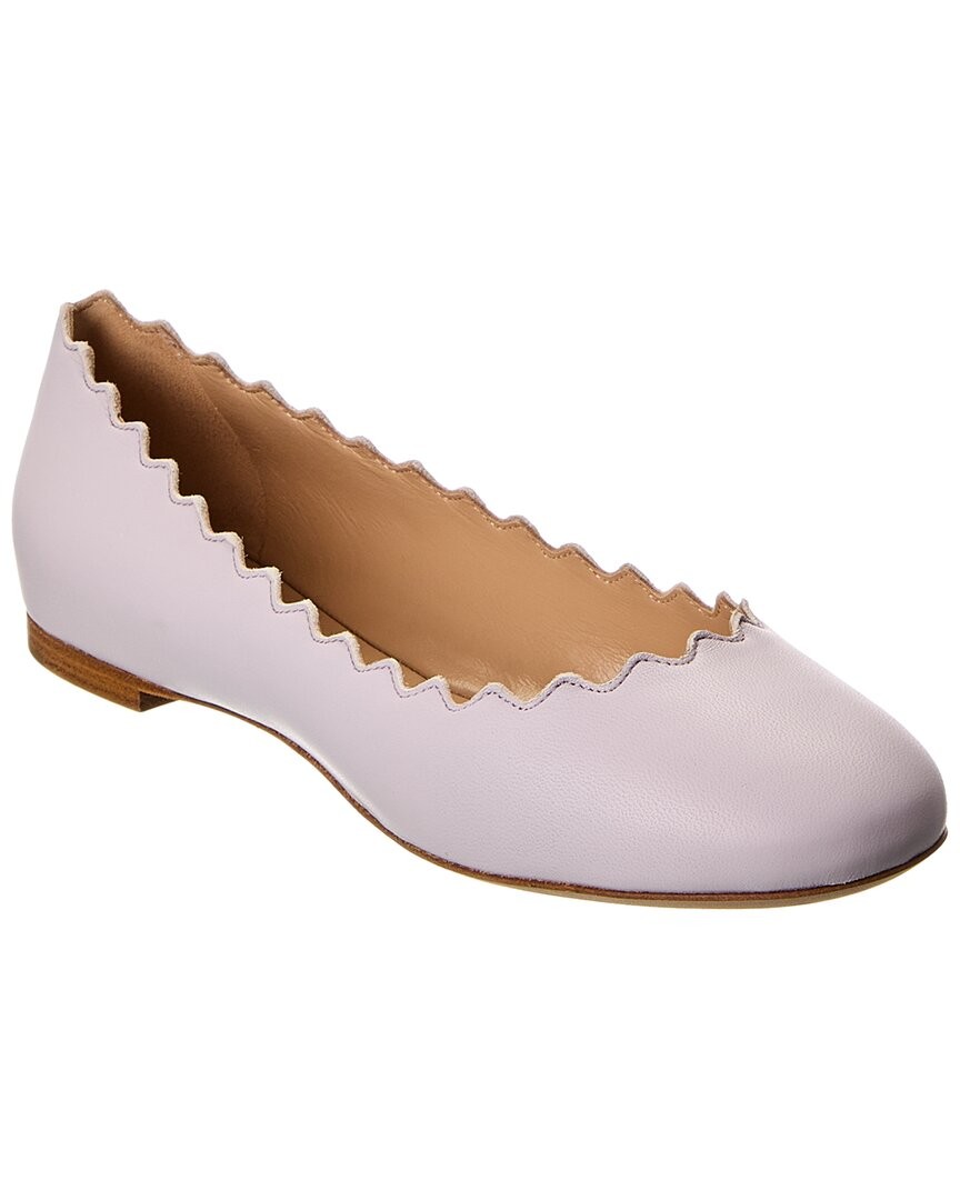 Chloé Lauren Scalloped Leather Ballerina Flat Women's