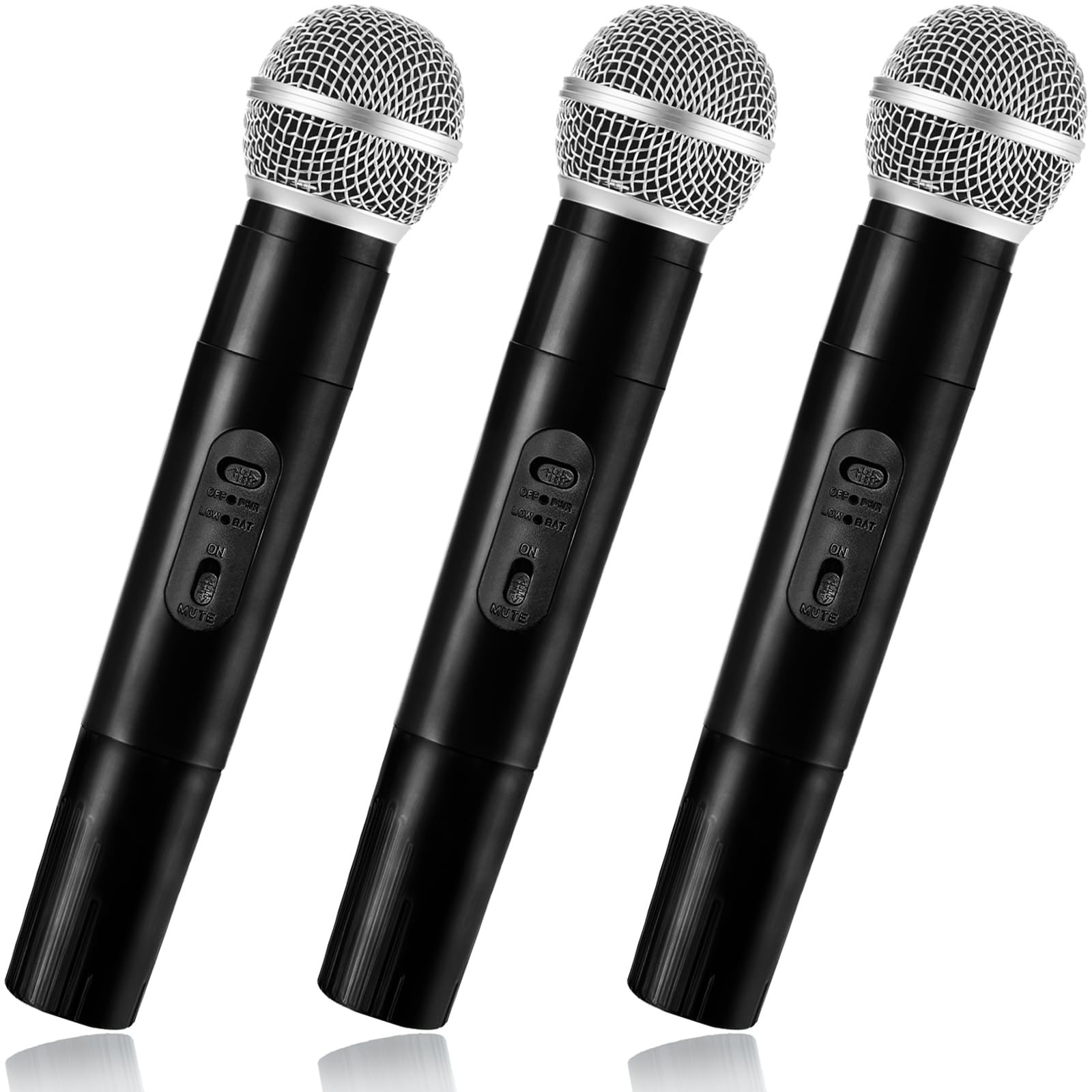 Zddaoole 3 Pcs Kids Microphone 9.5 x 2 in/24 x 5.2 cm, Black, Silver