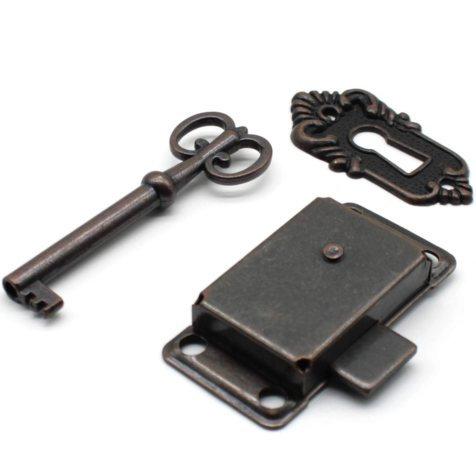 LBTODH Antique Cabinet Lock Retro Desk Lock Spring Door Lock with Key and Mou...