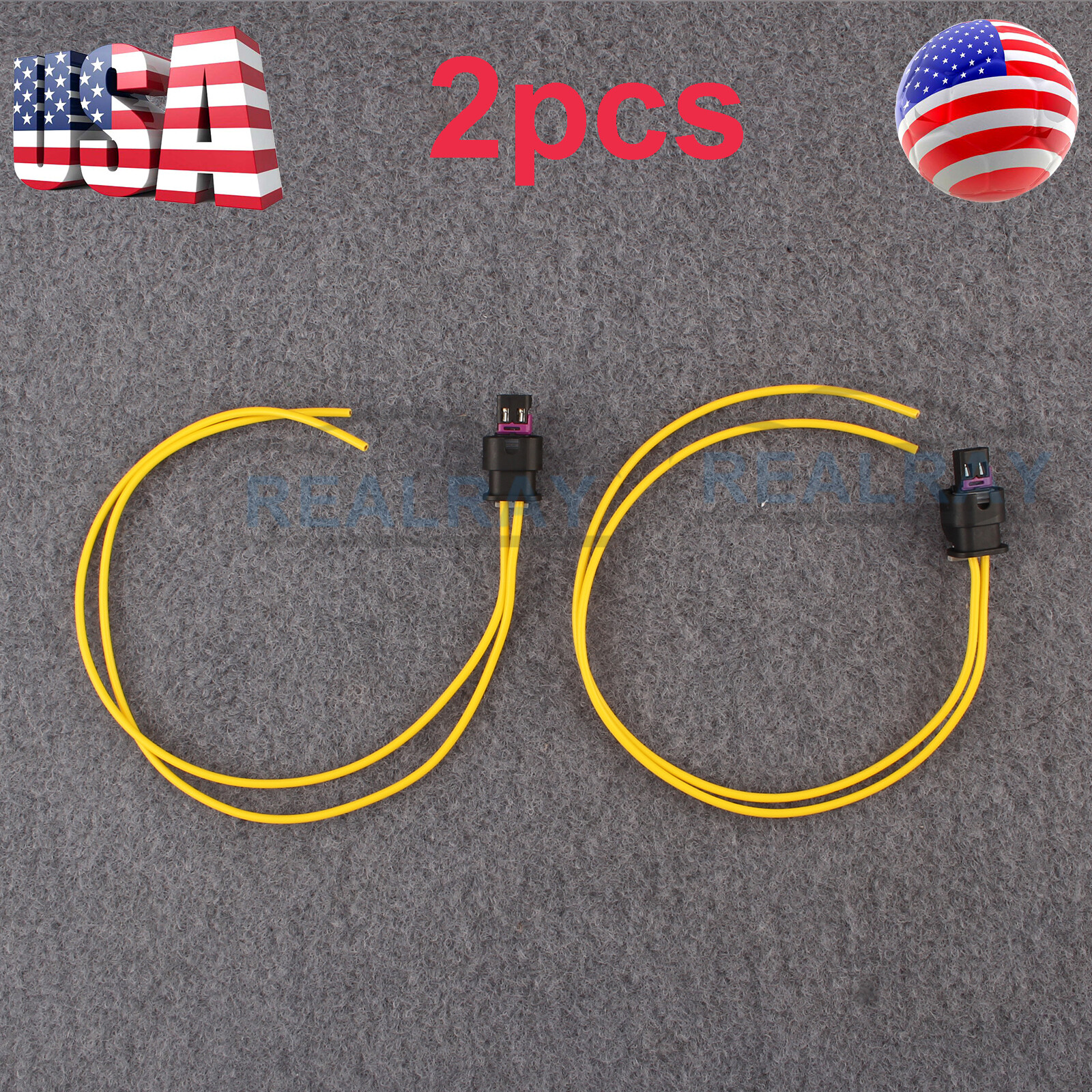 Pair Pigtail Wire Connectors For 15-22 Chrysler 300 300C 300S Side Marker Light