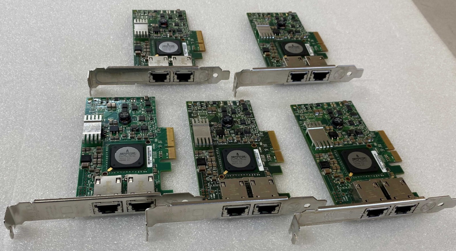 5x F169G Dell Broadcom 2-Port PCIe 1G Gigabit Network Adapter  High Profile Card