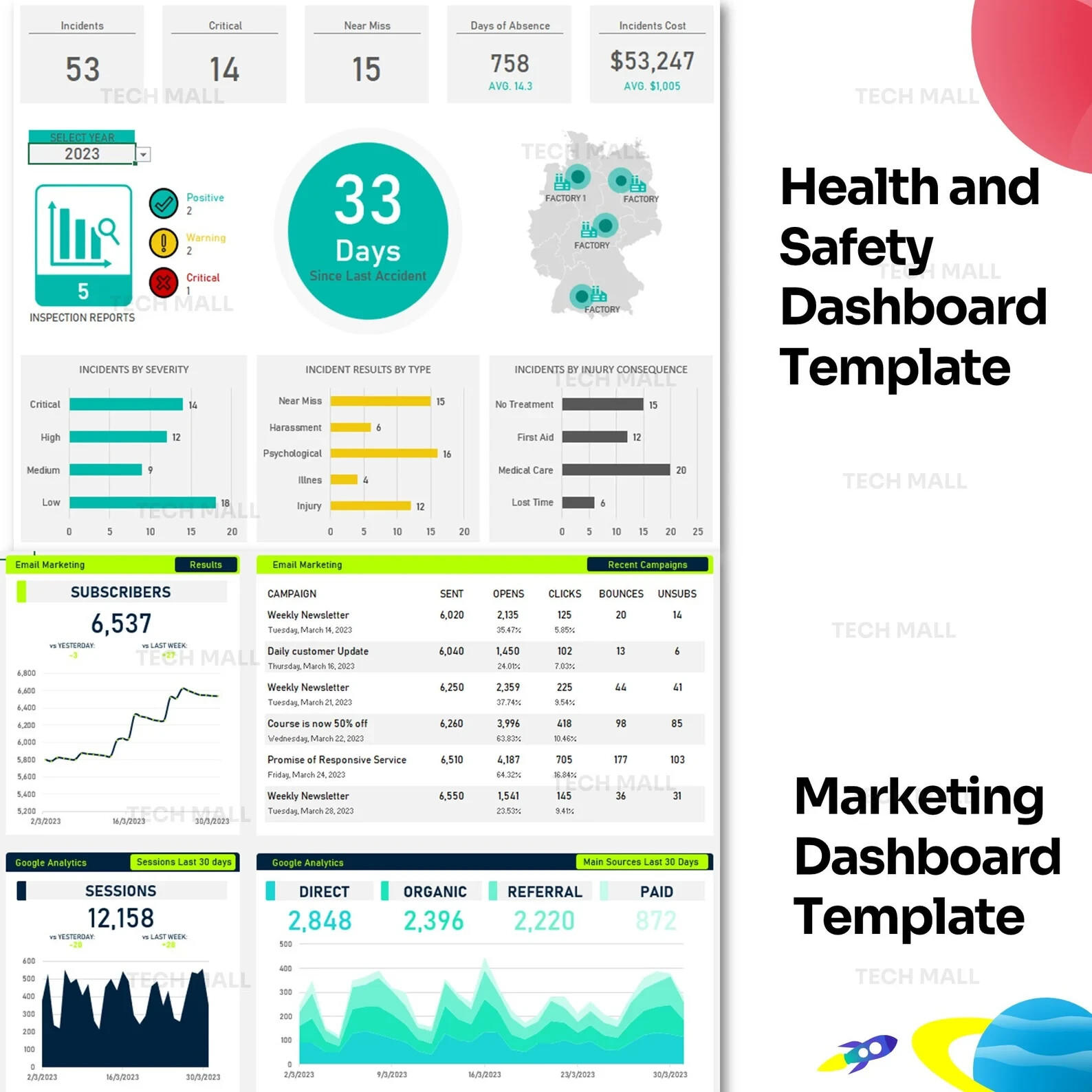 12 EXCEL KPI Data Dashboard | EXCEL Dashboard | Ready to use | Multipurpose use