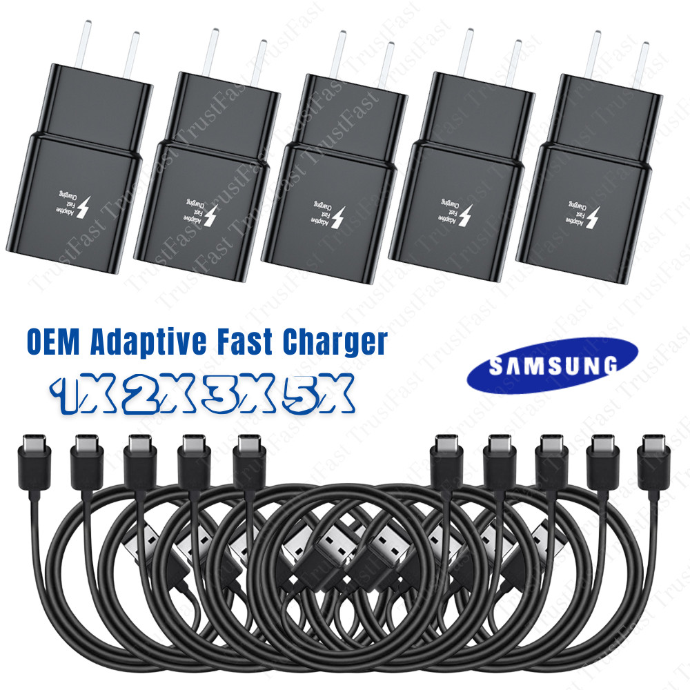 US Adapter Android Phone Charger for Samsung Fast Charging with Type C Cable Lot