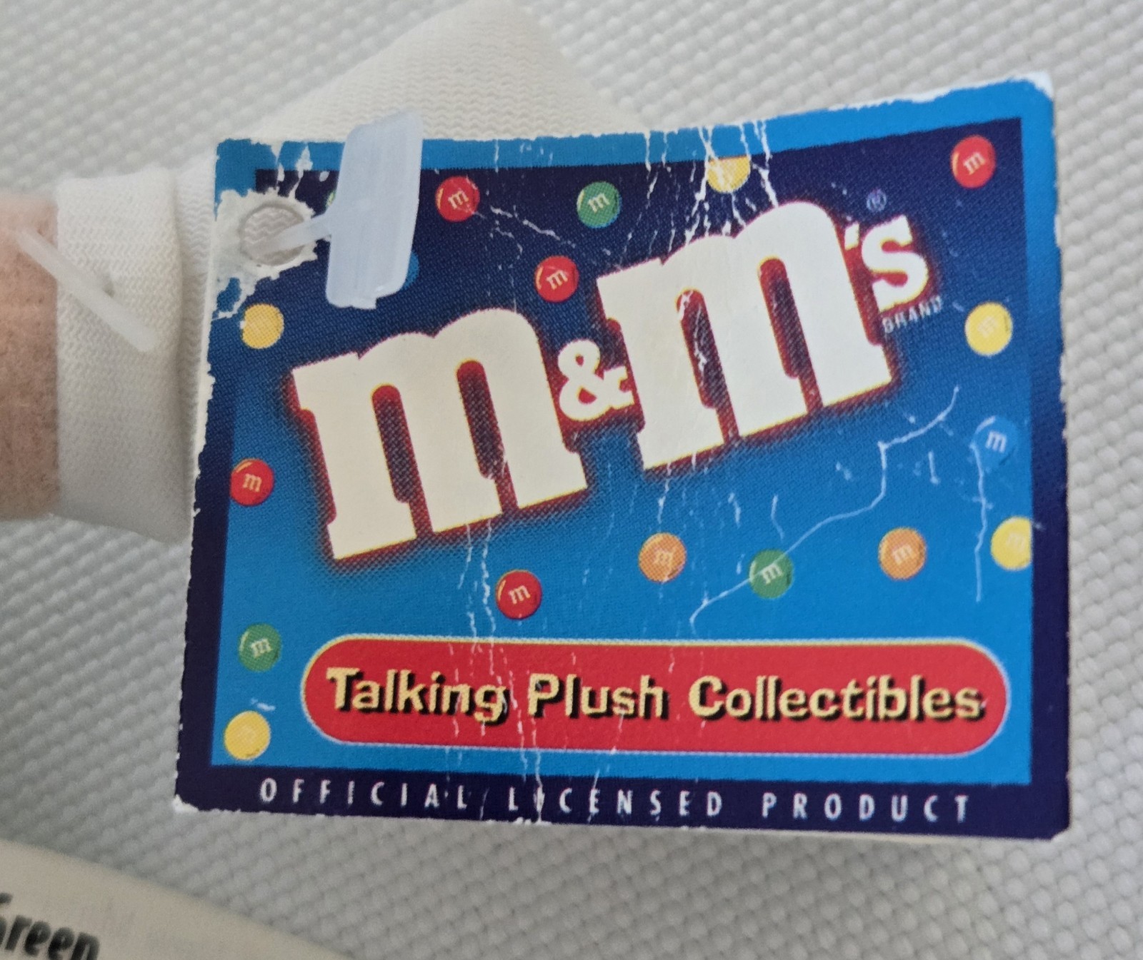 M&M's Green Talking Plush Collectibles, 7", 2003, Barely Audible Sound