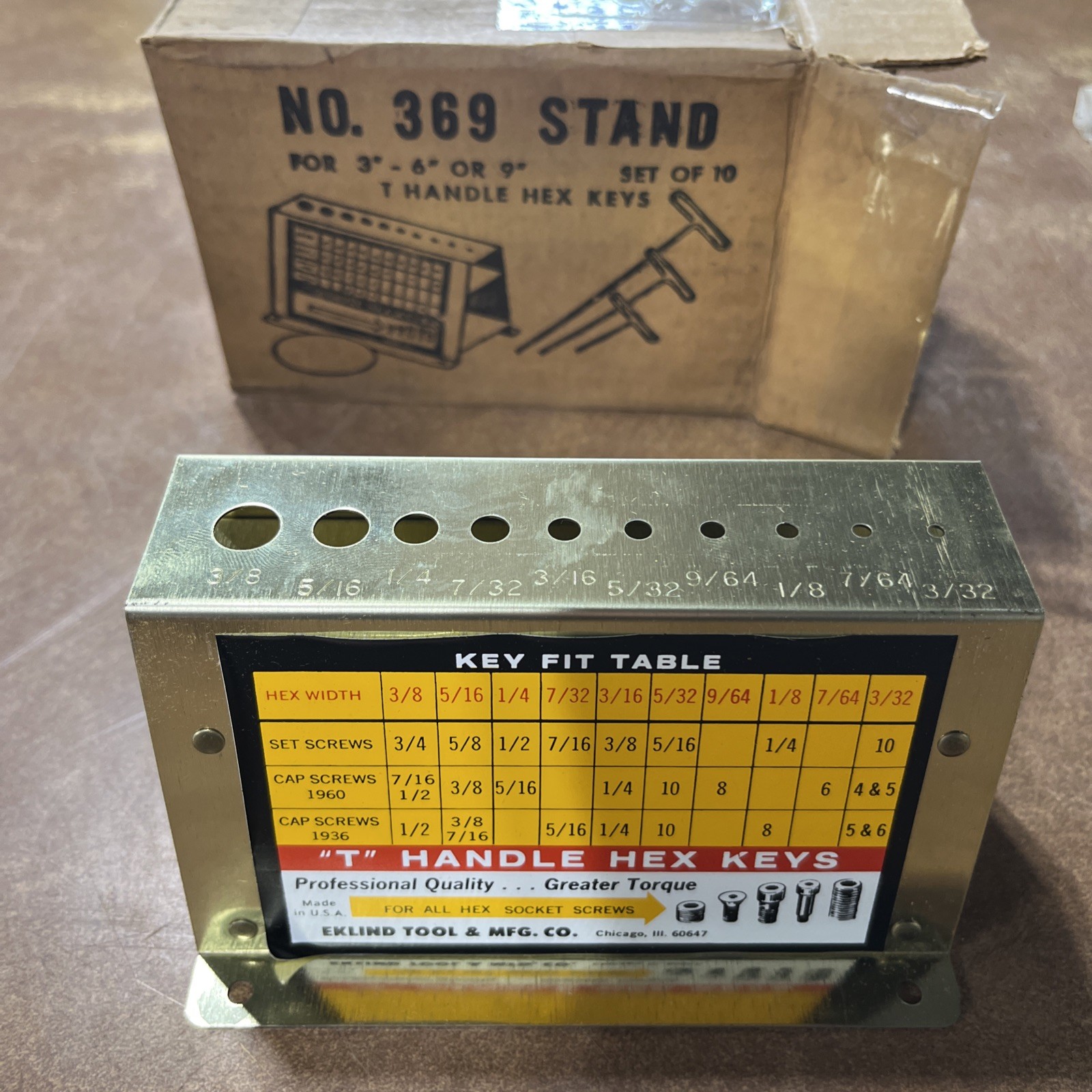 New Old Stock Eklind Tool Company Stand for T-Handle Hex Keys NO. 369