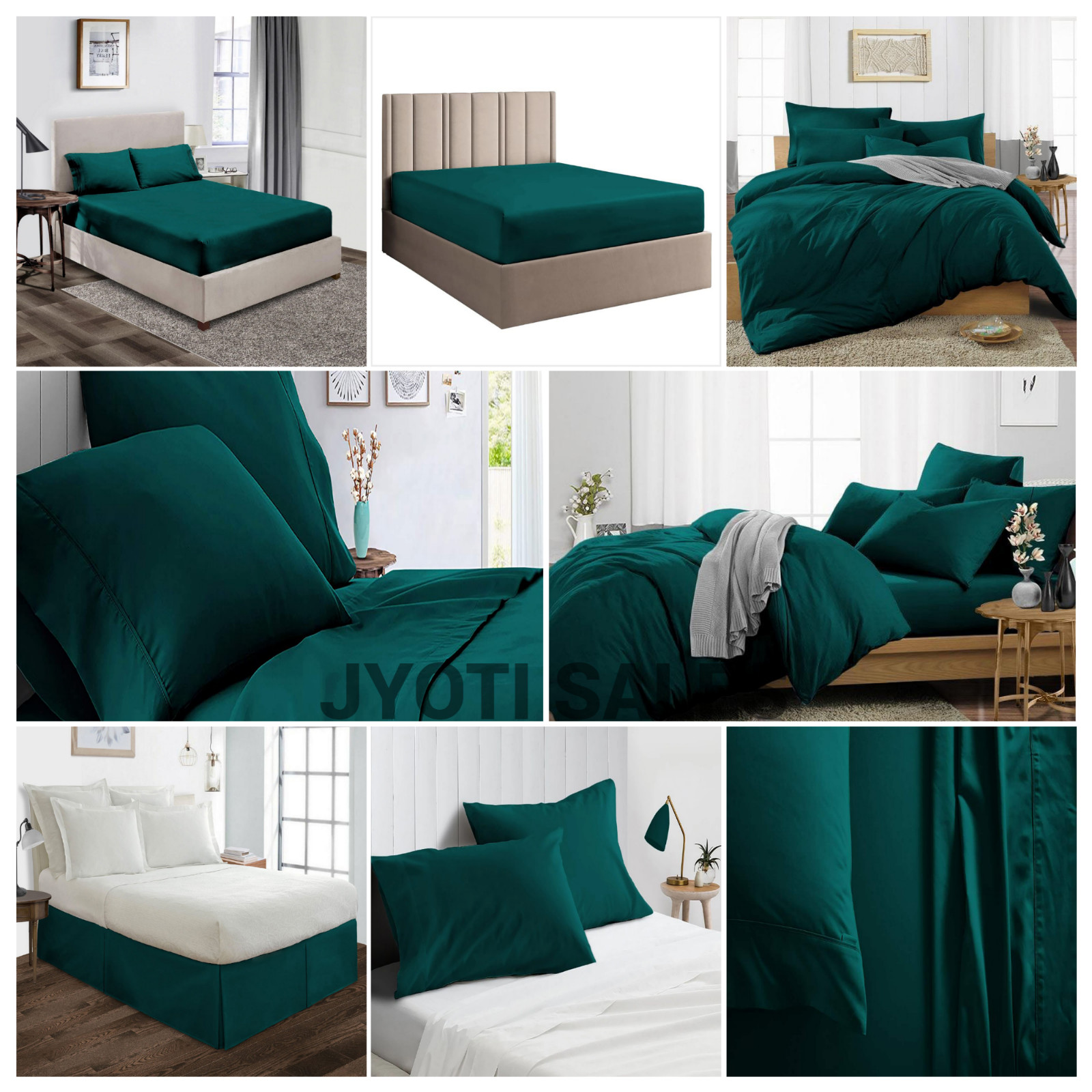 Sheet Collection 1000 OR 1200 TC Egyptian Cotton Hunter Green Solid All Item