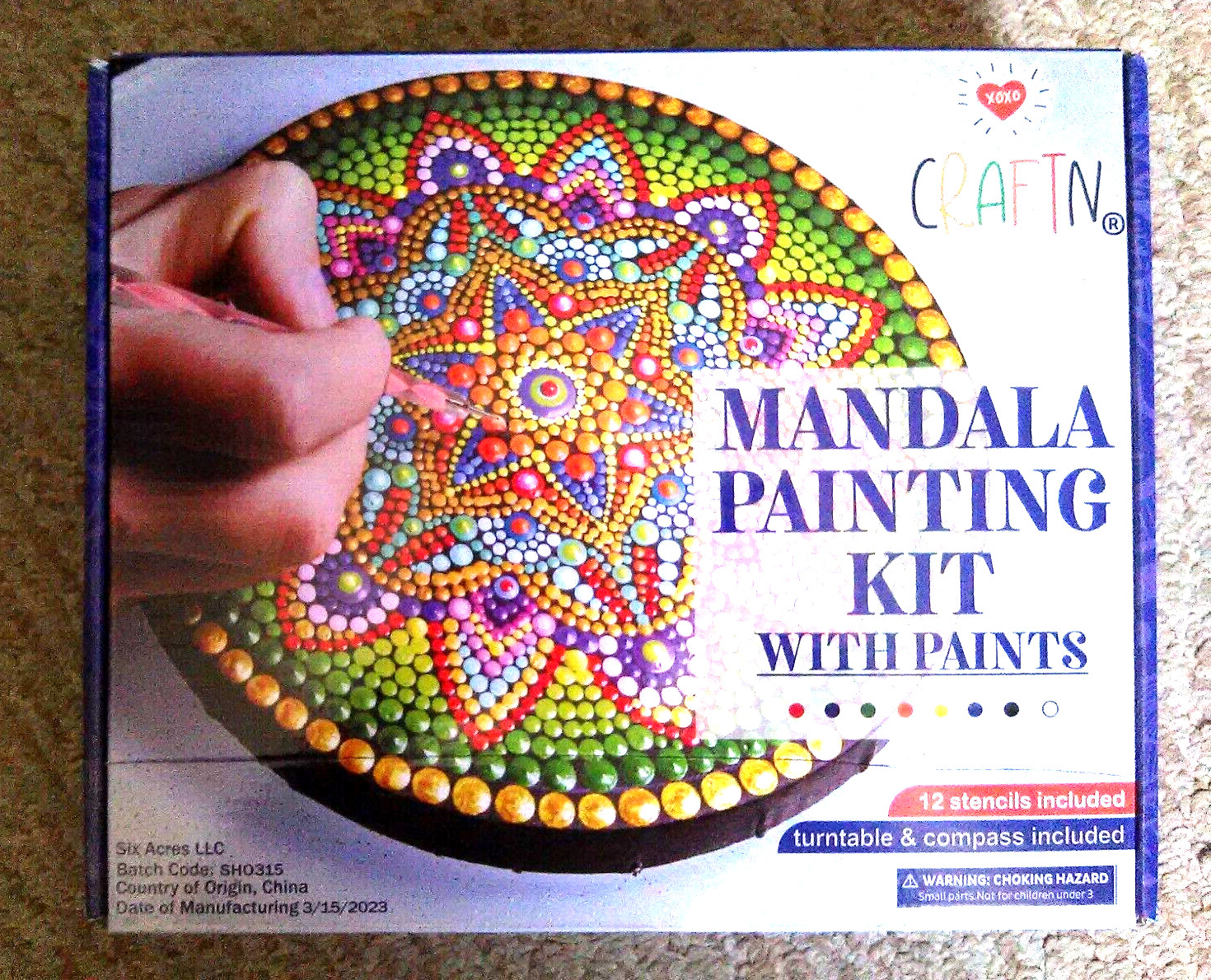 XOXO CRAFTN Mandala Painting 48 Piece Kit w/ Acrylic Paints  - BRAND NEW SEALED