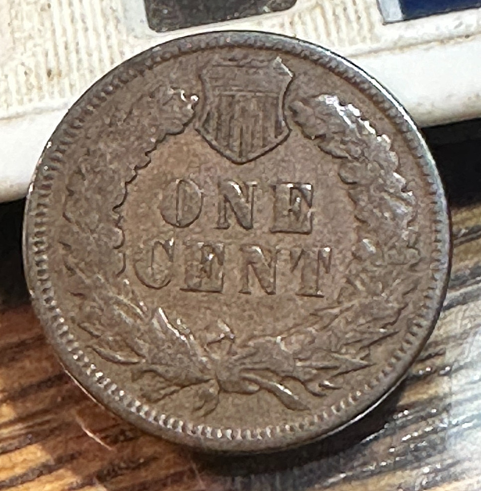 1874 Indian Cent Nice Original Choice Fine Scarce Cud Error! CHRC