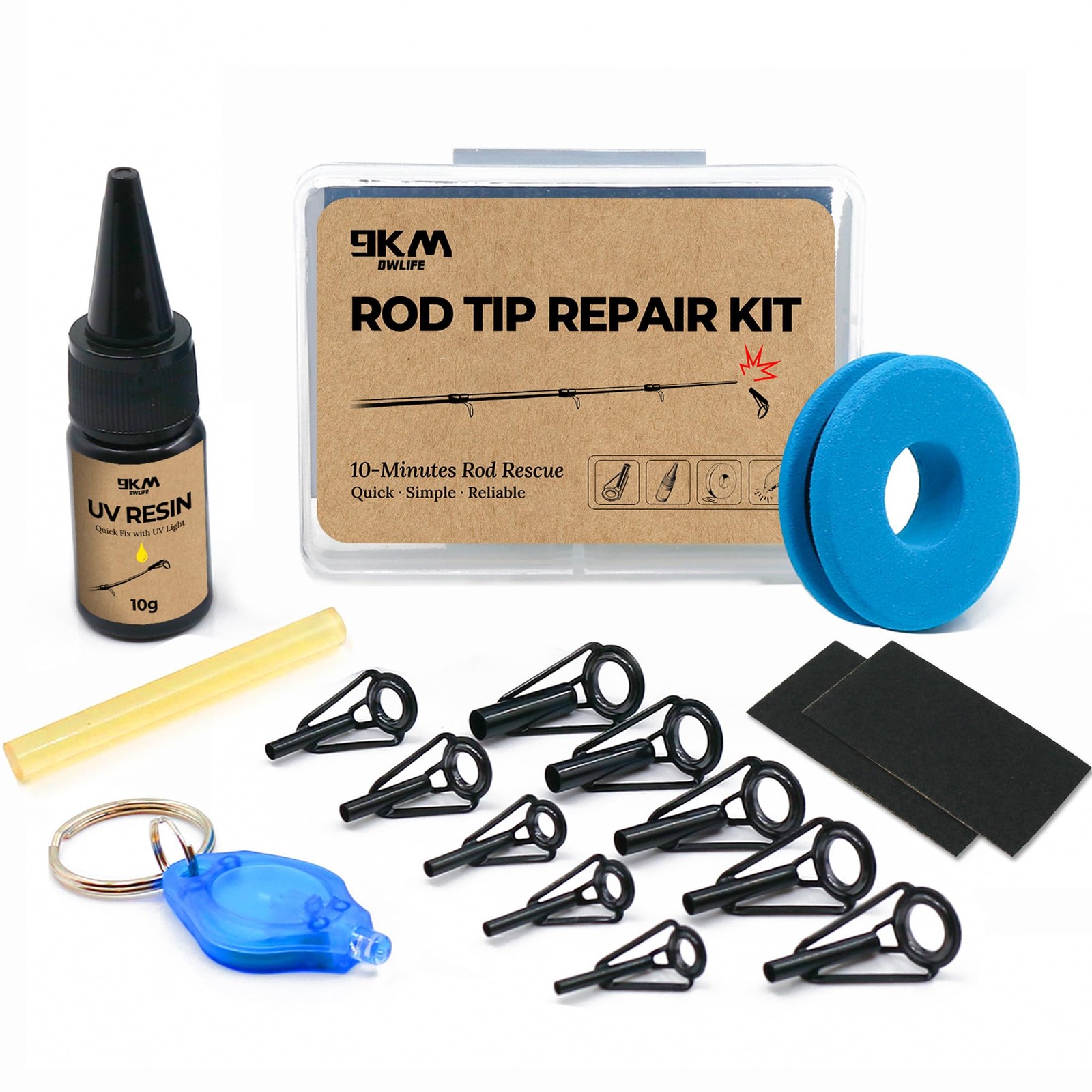 Fishing Rod Tip Repair Kit Wear Resistant Ceramic Guide Replacement Parts 2565p
