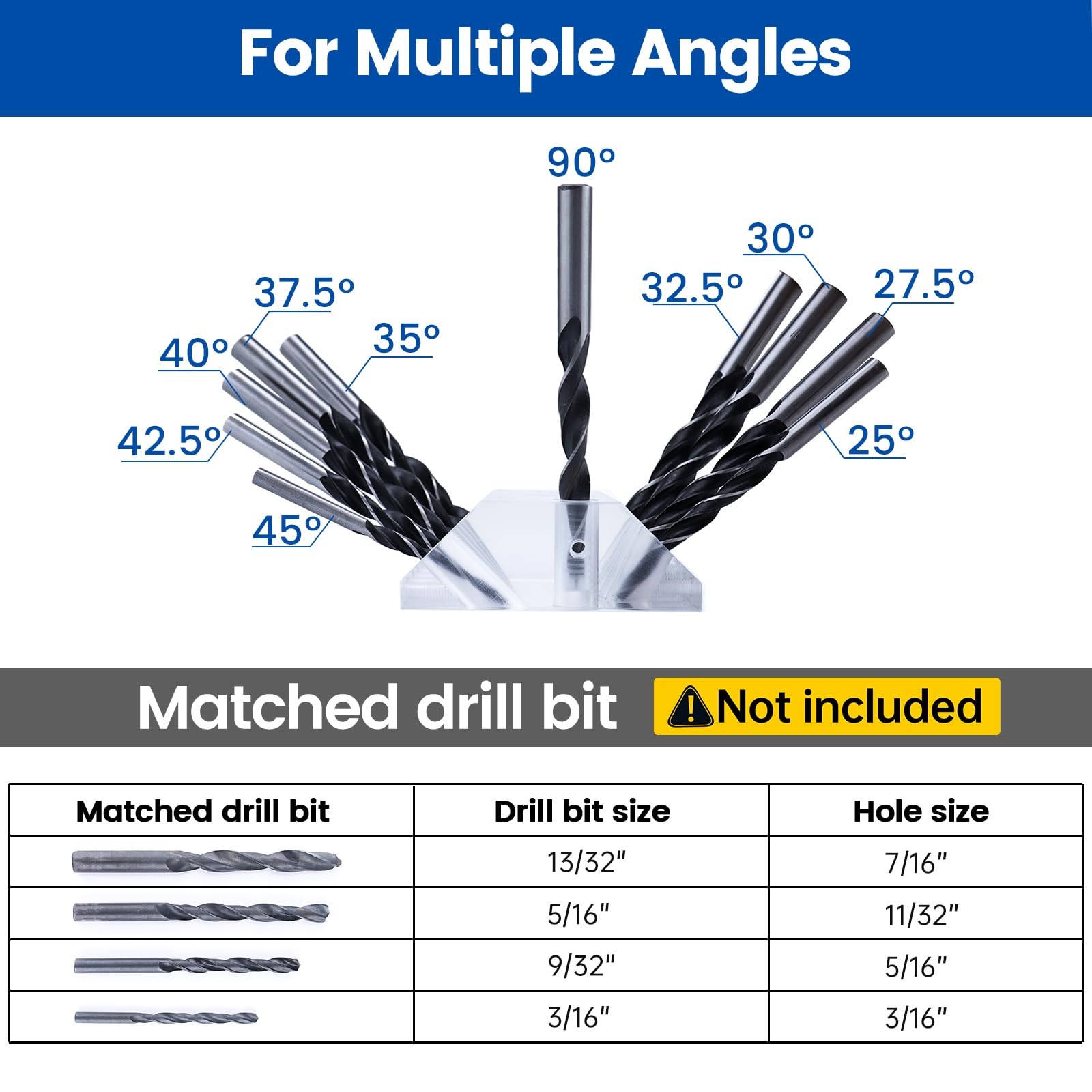 Upgraded Multi Angle Cable Railing Drill Guide Jig 25 30 35 40 45 90 Degree P...