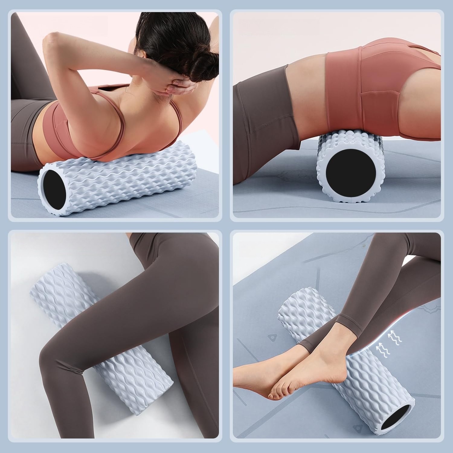 13′′x4" Foam Roller Yoga Sport Gym Fitness EVA Massager Recovery Tools