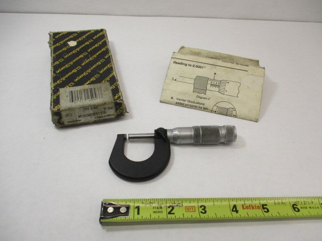 BROWN & SHARPE # 599-1-44 Micrometer 0" - 1" x .0001" Friction Spindle Lock EC