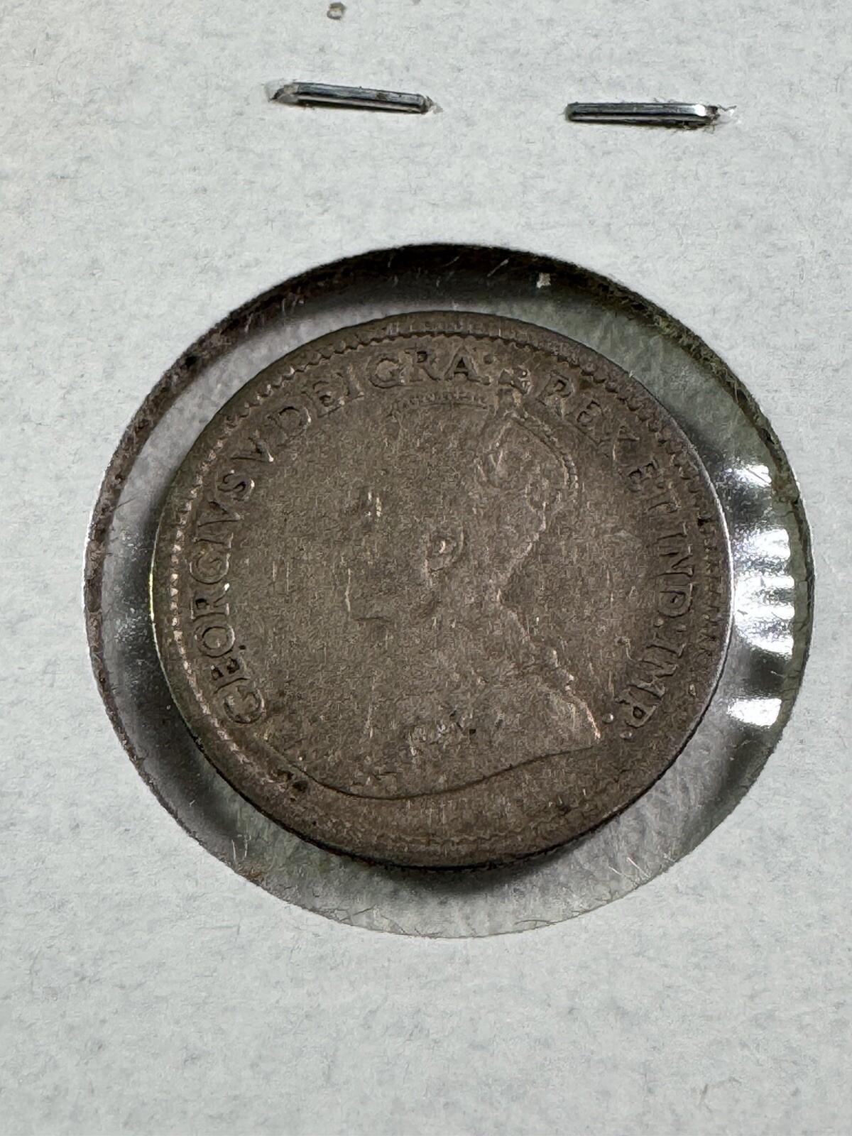 1916 Canada 5 Cents Small Silver Coin Cleaned
