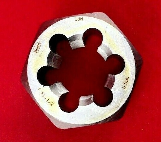 1" -11-1/2 NPT Pipe Die Nut Hex Irwin 7407 Rethread USA 2-3/8" Hex Chaser