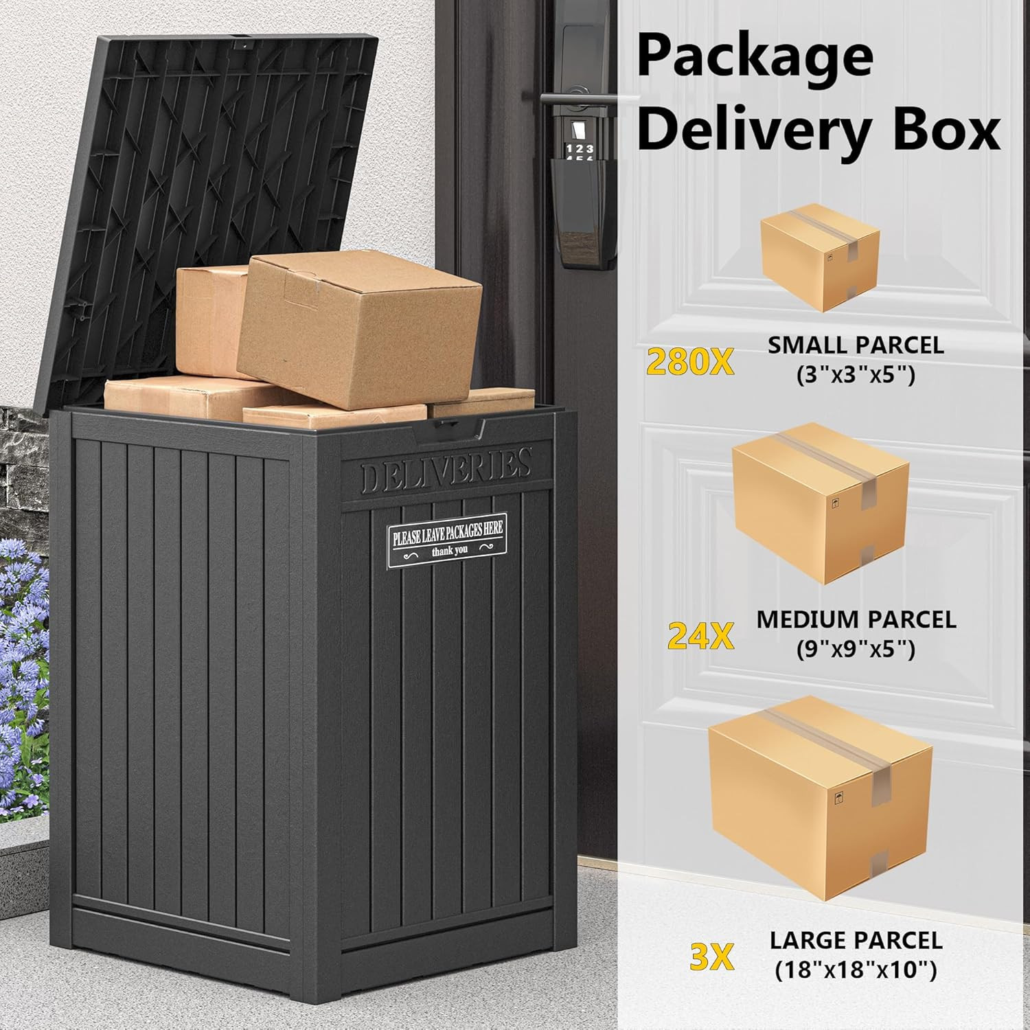 Package Delivery Box for Outside, 48 Gallon Storage with Lockable Secure, Large