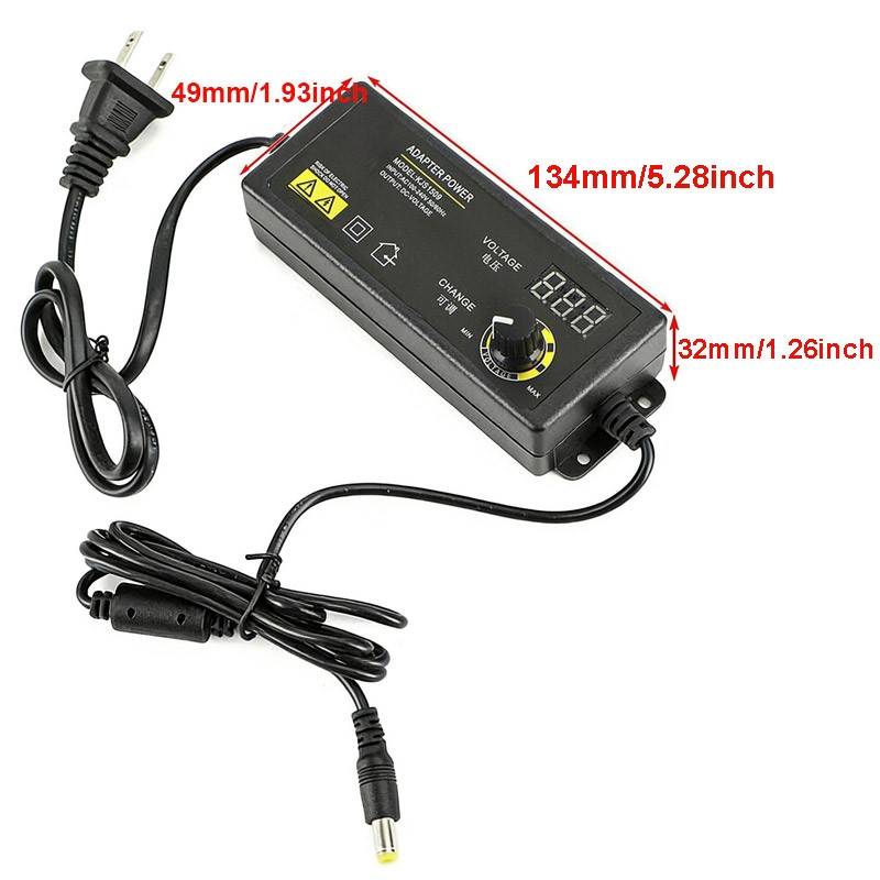 60W Power Supply DC 3V~24V Adjustable Variable Universal Switching AC/DC Adapter