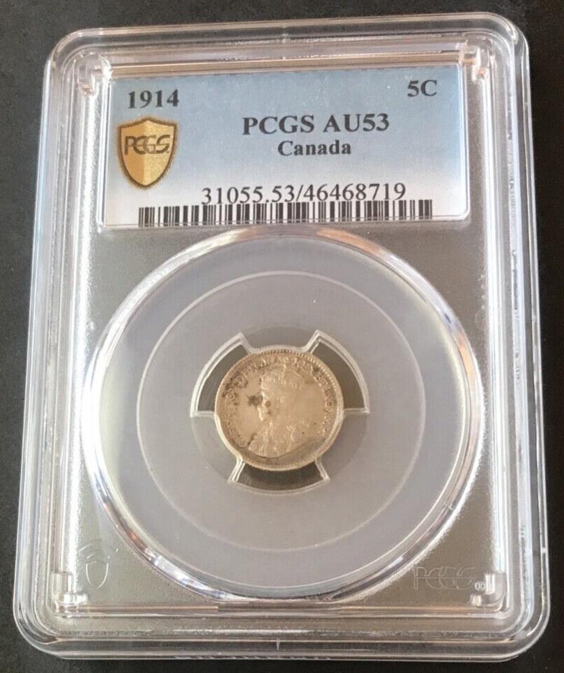 🇨🇦🇨🇦 CANADA 5 Cents - George V with DEI GRATIA COIN 🇨🇦🇨🇦