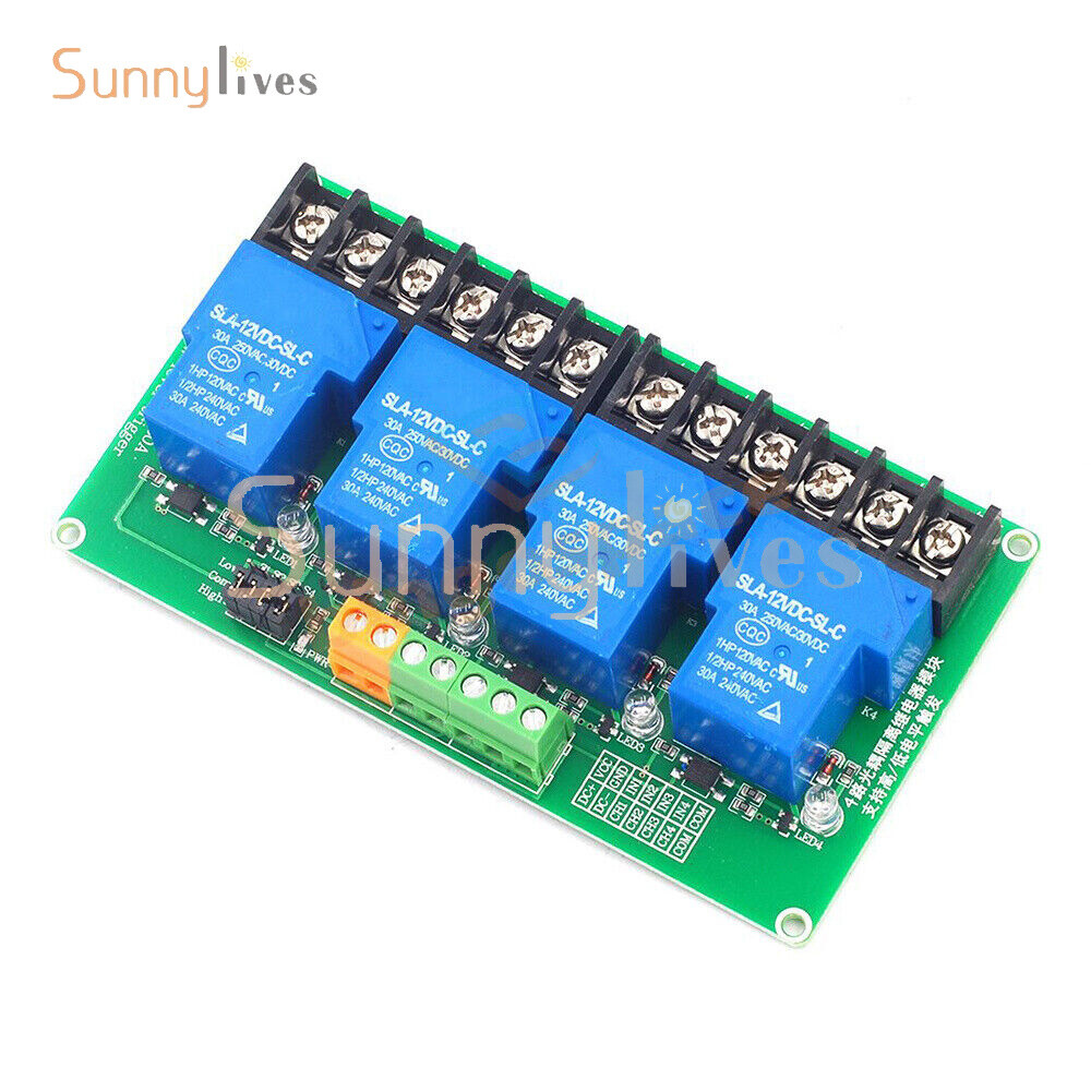 5V 12V 24V 30A 4 Channel Relay Module High And Low Level Relay Module Smart Home