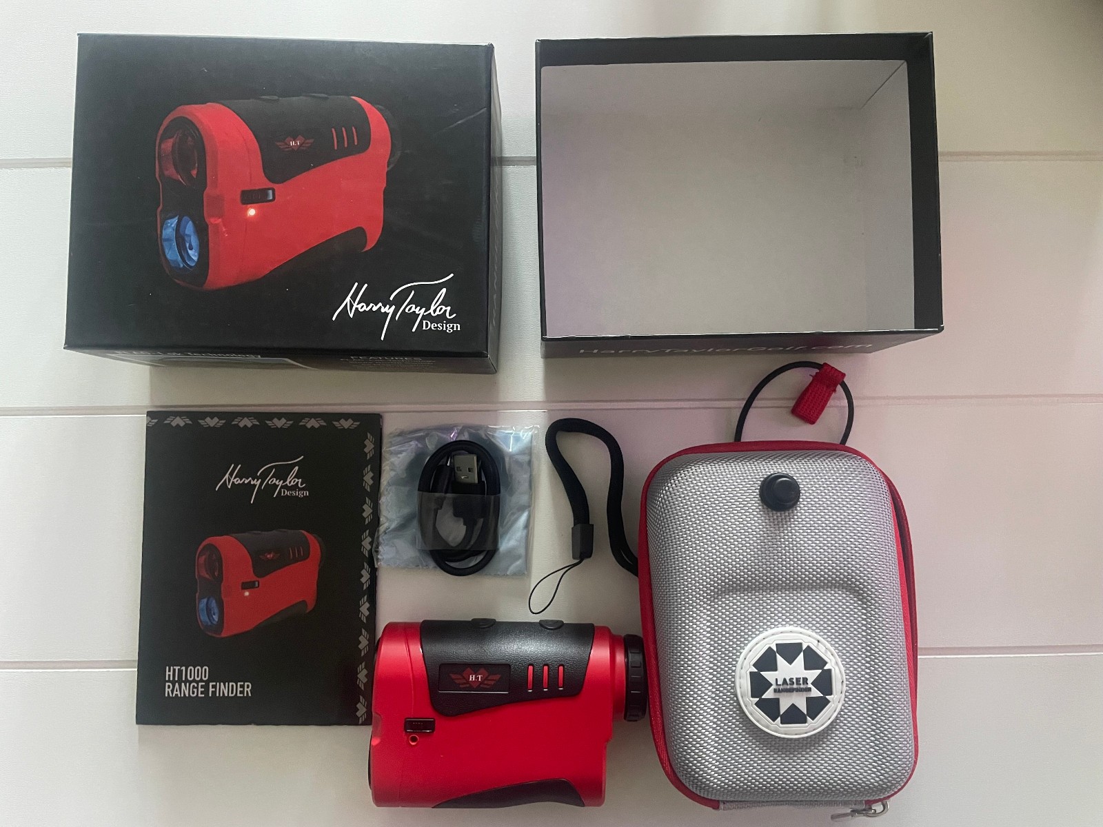 Harry Taylor Design Golf Laser Rangefinder HT1000 With Case Black Red